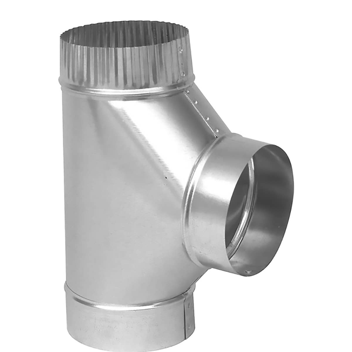 slide 1 of 6, IMPERIAL 4.0-in 30.0 Gauge Galvanized steel Round Full flow Duct tee, 1 ct