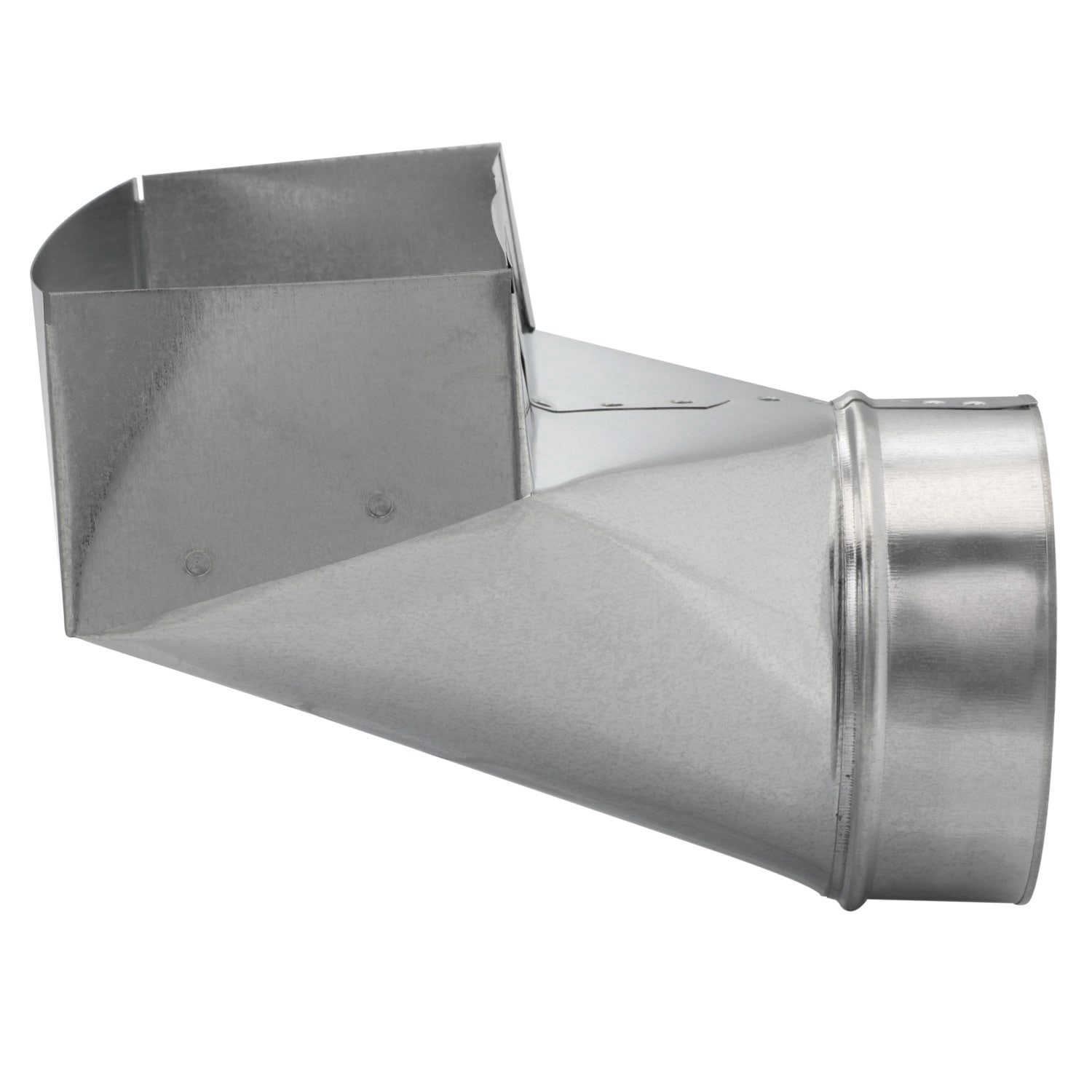 slide 5 of 6, IMPERIAL 6-in 30 Gauge Galvanized steel Round 90 degree register Duct boot, 1 ct