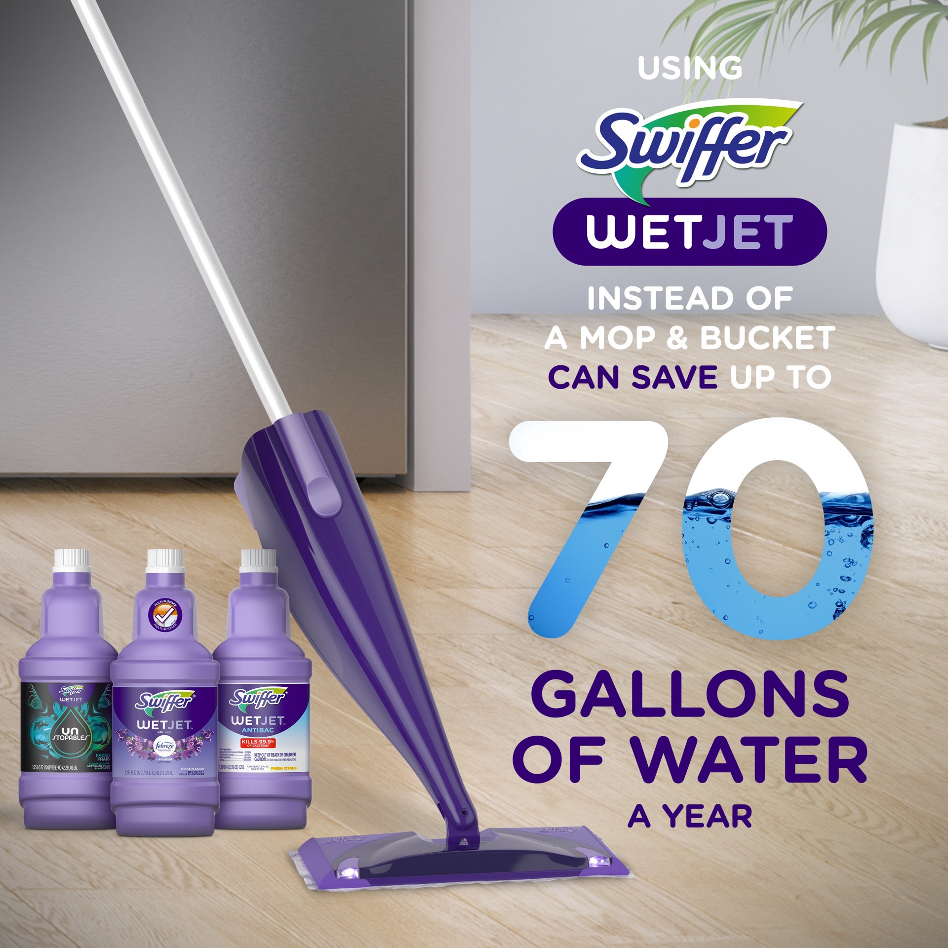 slide 6 of 6, Swiffer WetJet Refill Lavender Liquid Floor Cleaner 2 -Count, 1 ct