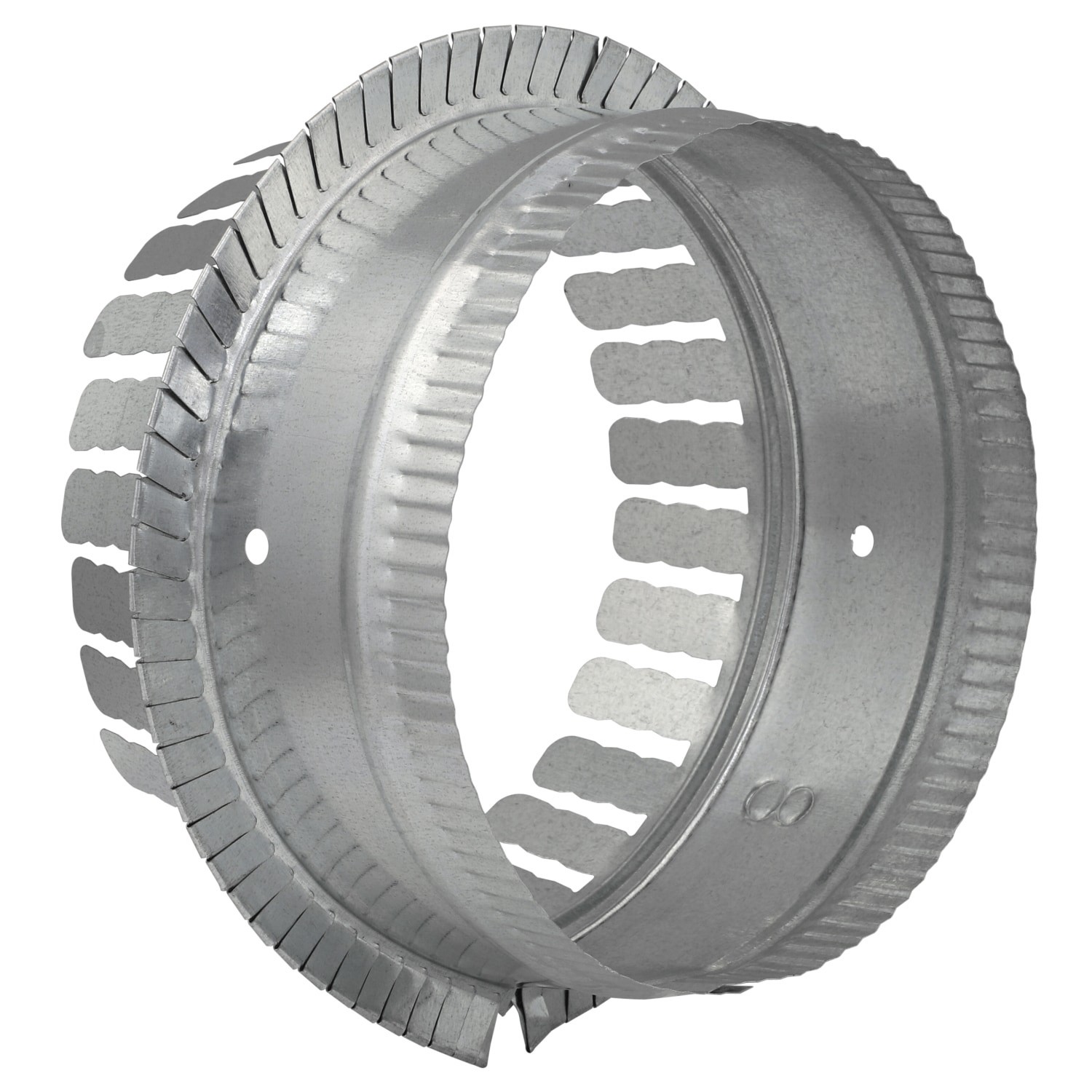 slide 3 of 6, IMPERIAL 8-in 30 Gauge Galvanized steel Round Ductboard Duct starting collar, 1 ct