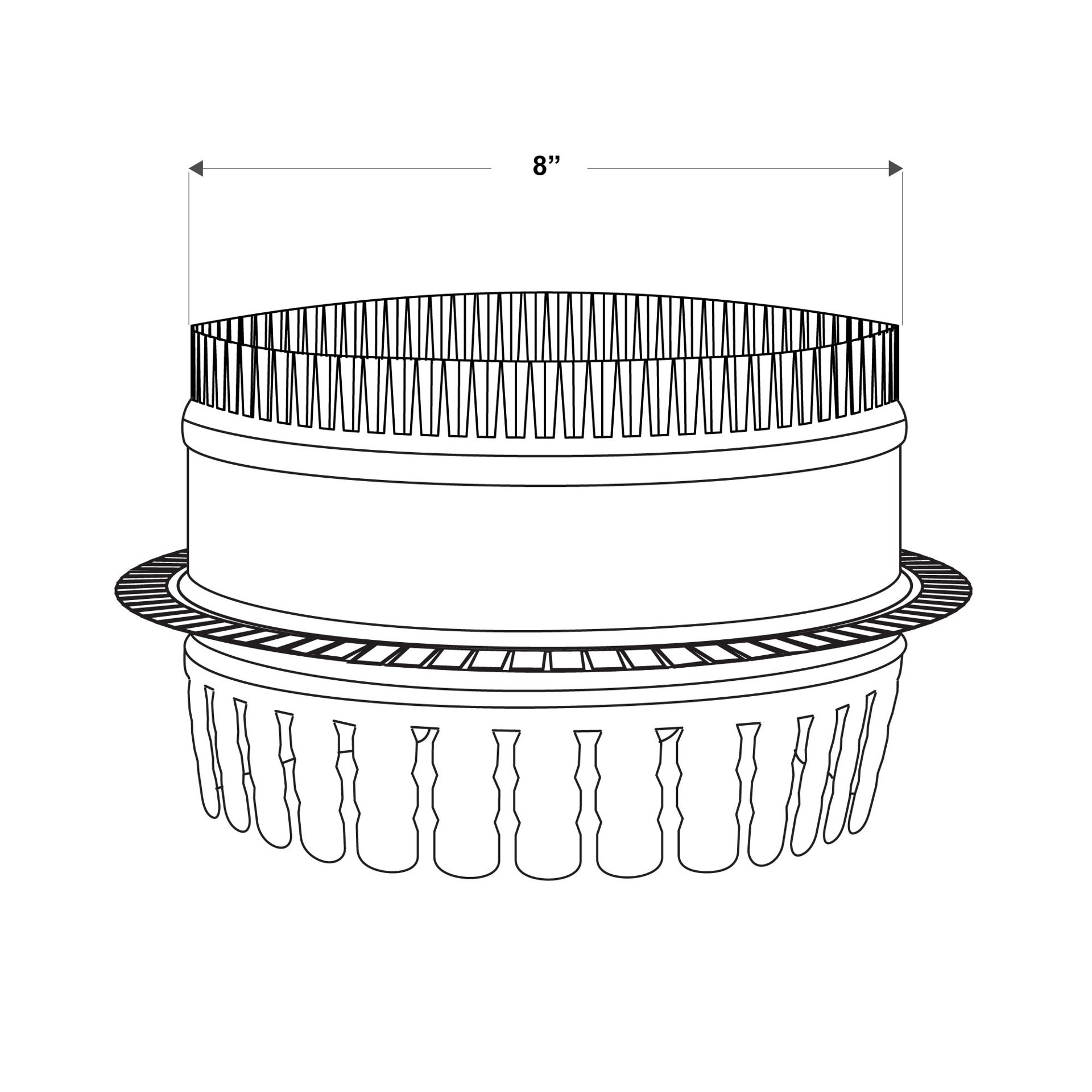 slide 5 of 6, IMPERIAL 8-in 30 Gauge Galvanized steel Round Ductboard Duct starting collar, 1 ct