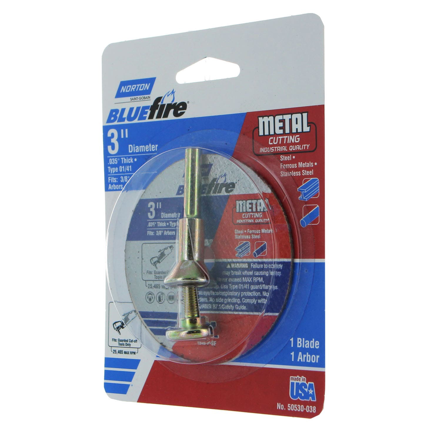 slide 2 of 4, Norton Blue Fire 3-in Bonded abrasive Cut-off wheel, 1 ct