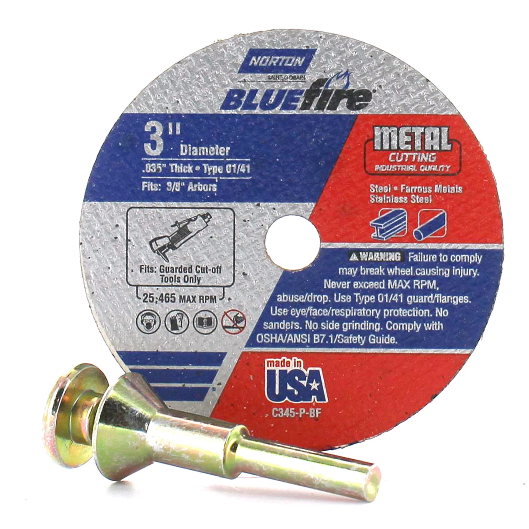 slide 3 of 4, Norton Blue Fire 3-in Bonded abrasive Cut-off wheel, 1 ct