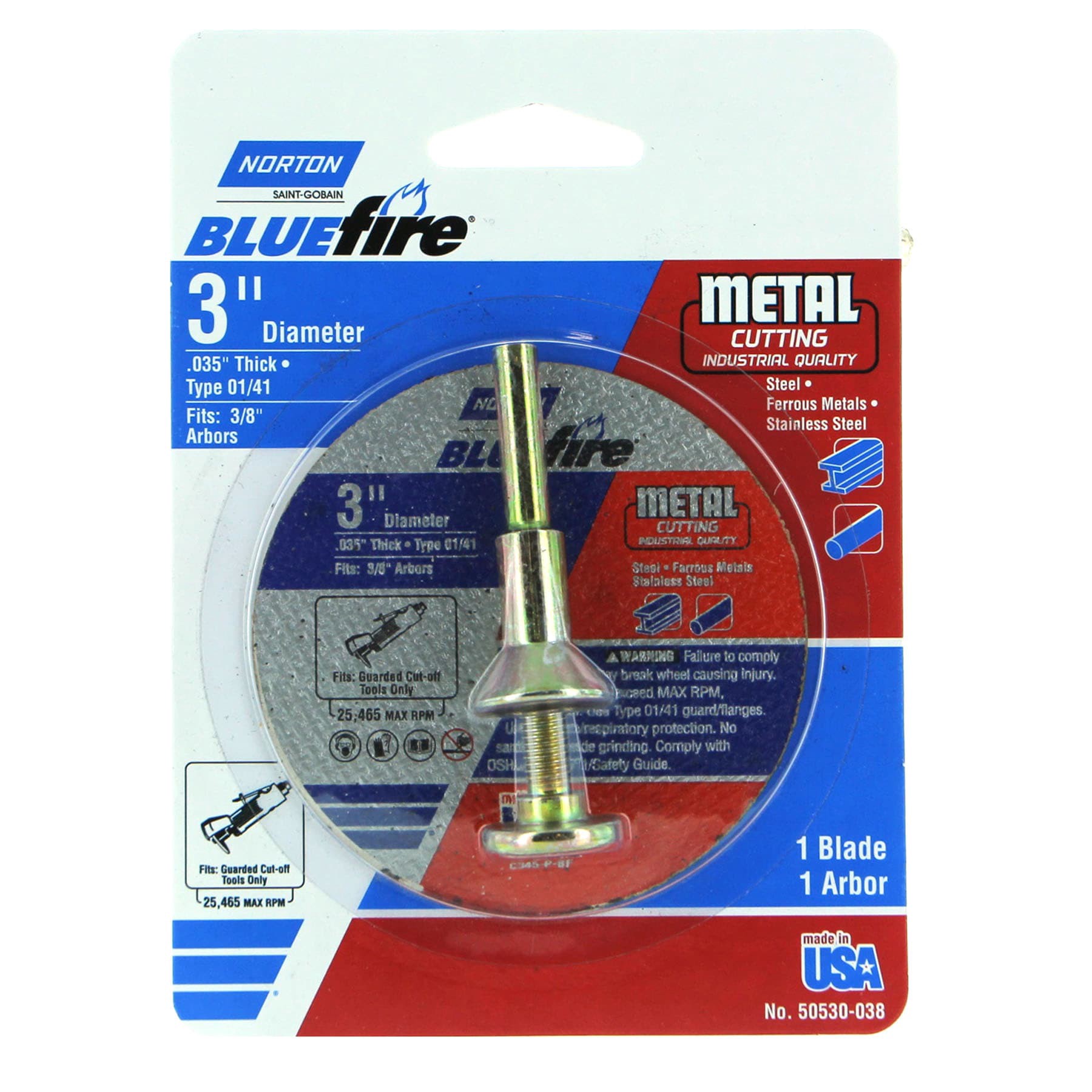 slide 1 of 4, Norton Blue Fire 3-in Bonded abrasive Cut-off wheel, 1 ct
