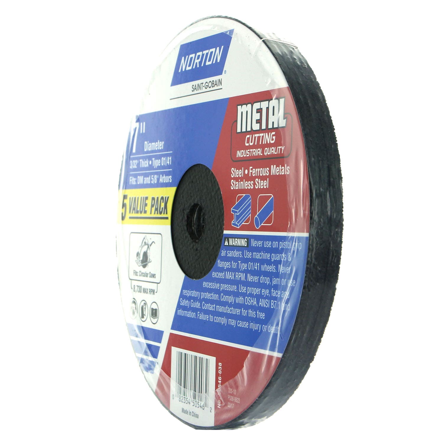 slide 2 of 2, Norton Bluefire 5 -Pack 7-in Bonded abrasive Cut-off wheel, 1 ct