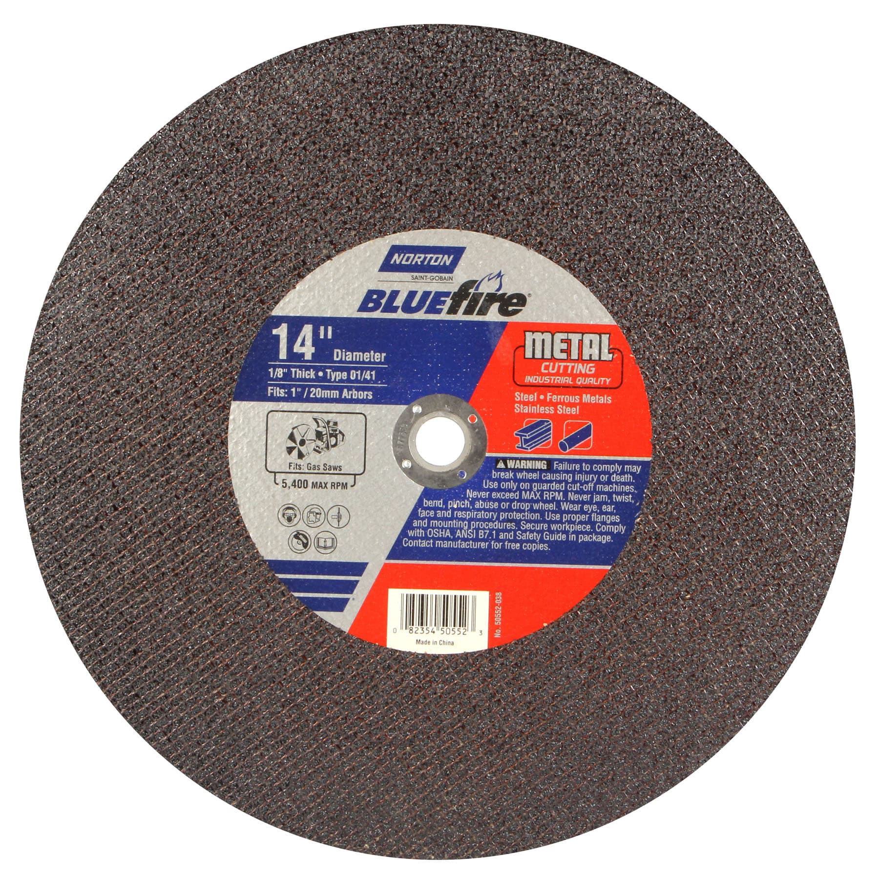 slide 1 of 1, Norton Bluefire 14-in Bonded abrasive Cut-off wheel, 1 ct