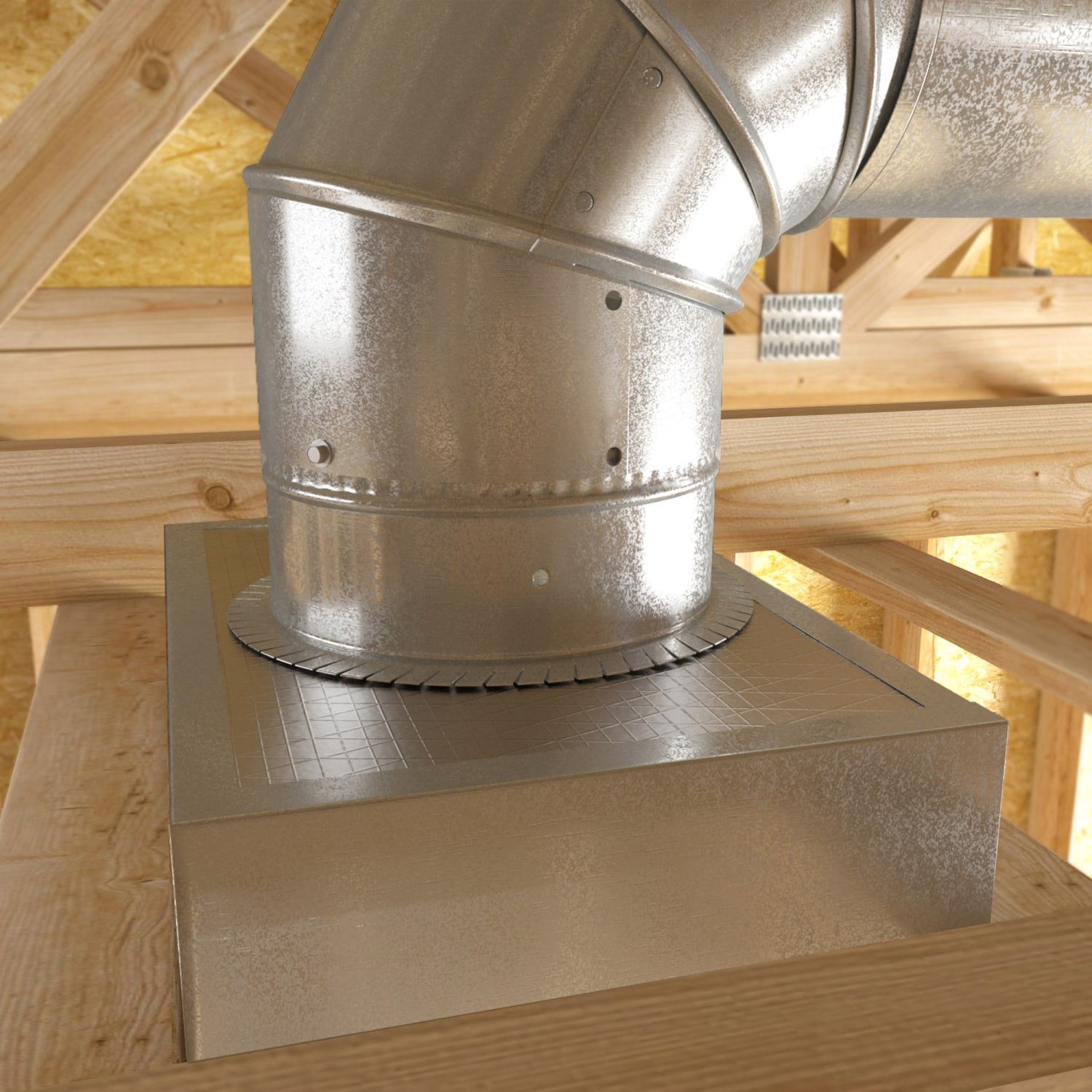 slide 3 of 6, IMPERIAL 30 Gauge Galvanized steel Rectangle Ductboard register Duct boot, 1 ct