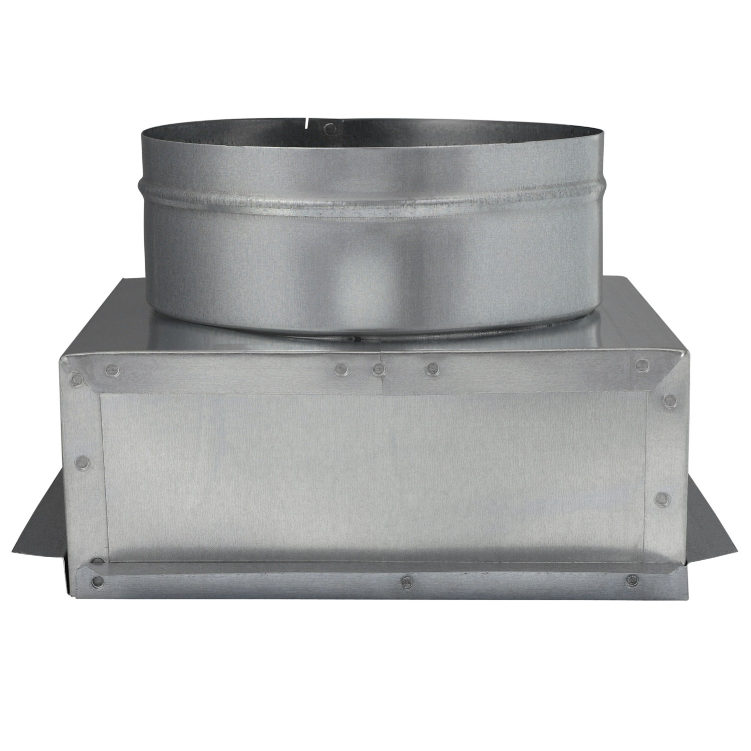 slide 2 of 6, IMPERIAL 8-in 30 Gauge Galvanized steel Round Ceiling register Duct boot, 1 ct