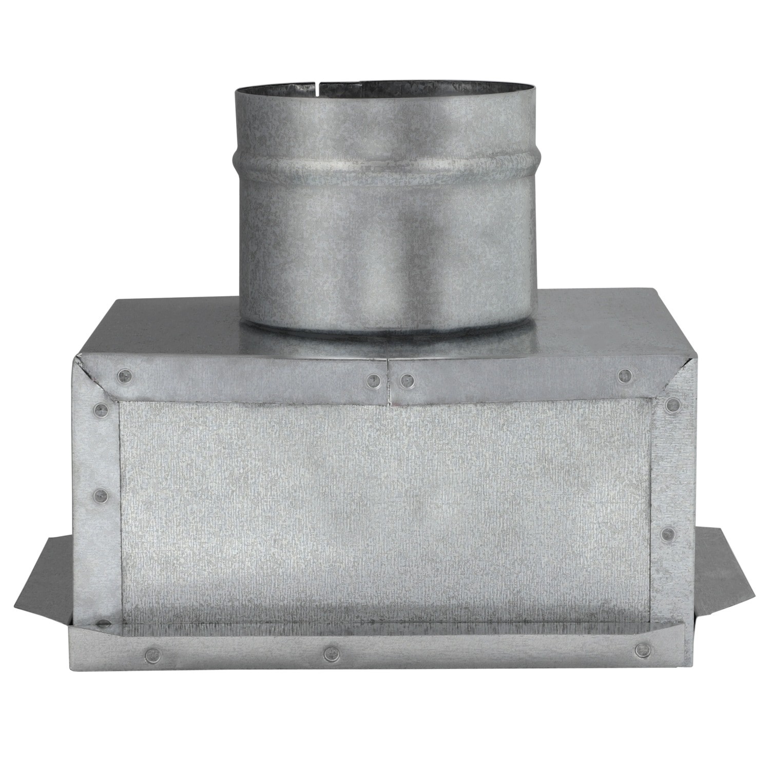 slide 2 of 6, IMPERIAL 4-in 30 Gauge Galvanized steel Round Ceiling register Duct boot, 1 ct