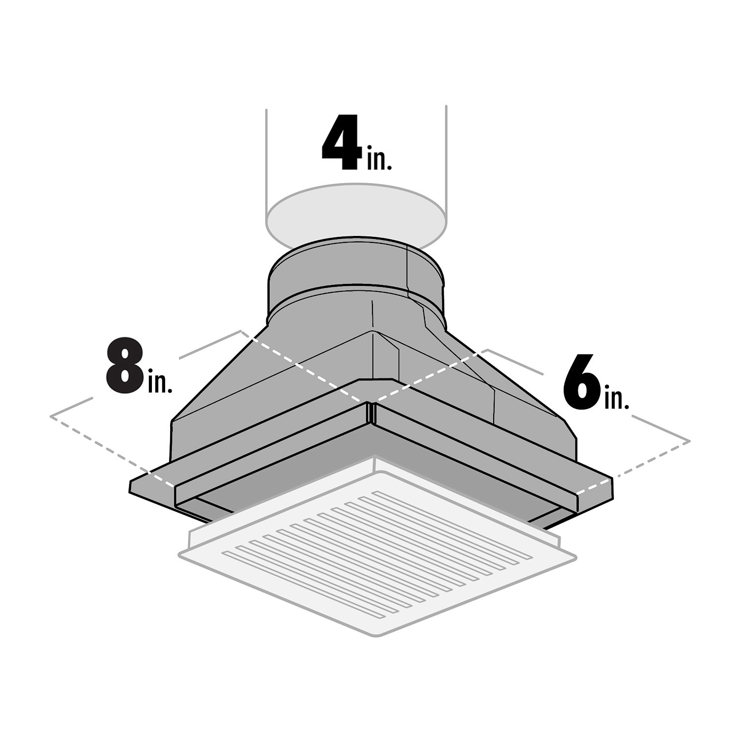 slide 6 of 6, IMPERIAL 4-in 30 Gauge Galvanized steel Round Ceiling register Duct boot, 1 ct