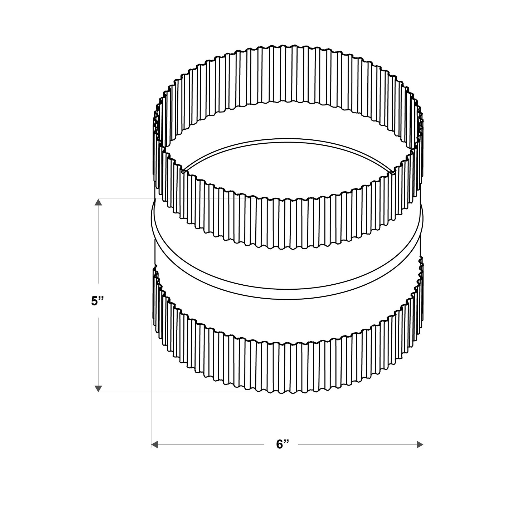 slide 5 of 6, IMPERIAL 6-in 30 Gauge Galvanized steel Round Flexible duct connector, 1 ct