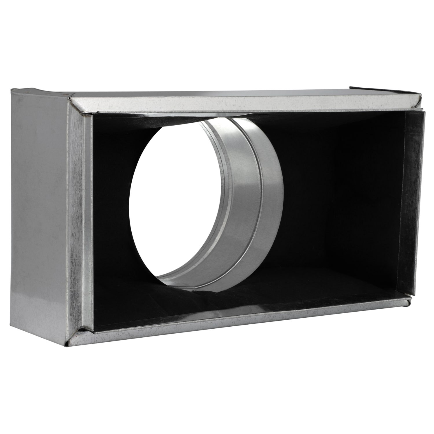 slide 3 of 6, IMPERIAL 6-in 30 Gauge Galvanized steel Rectangle Straight register Duct boot, 1 ct