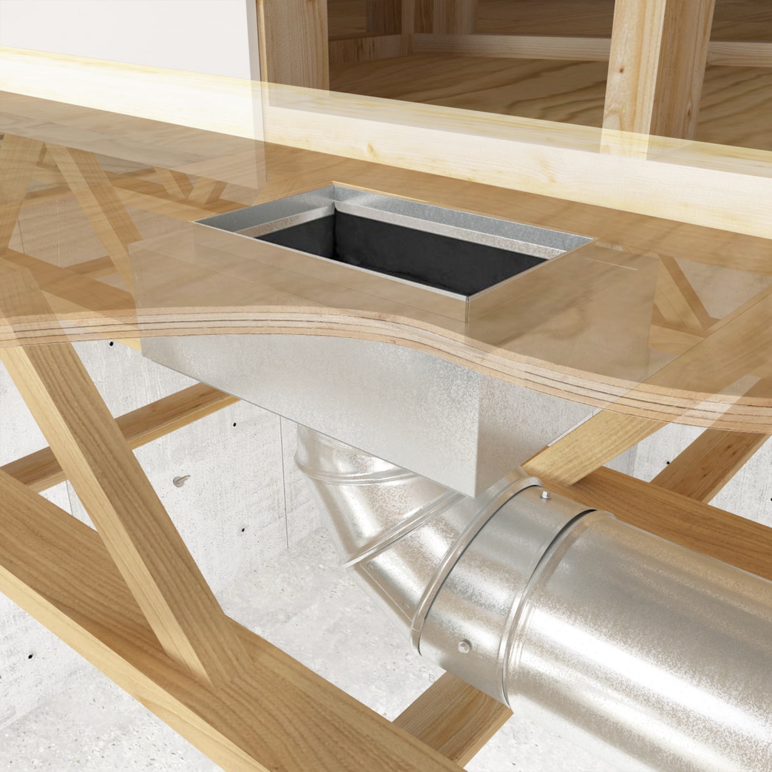 slide 5 of 6, IMPERIAL 6-in 30 Gauge Galvanized steel Rectangle Straight register Duct boot, 1 ct