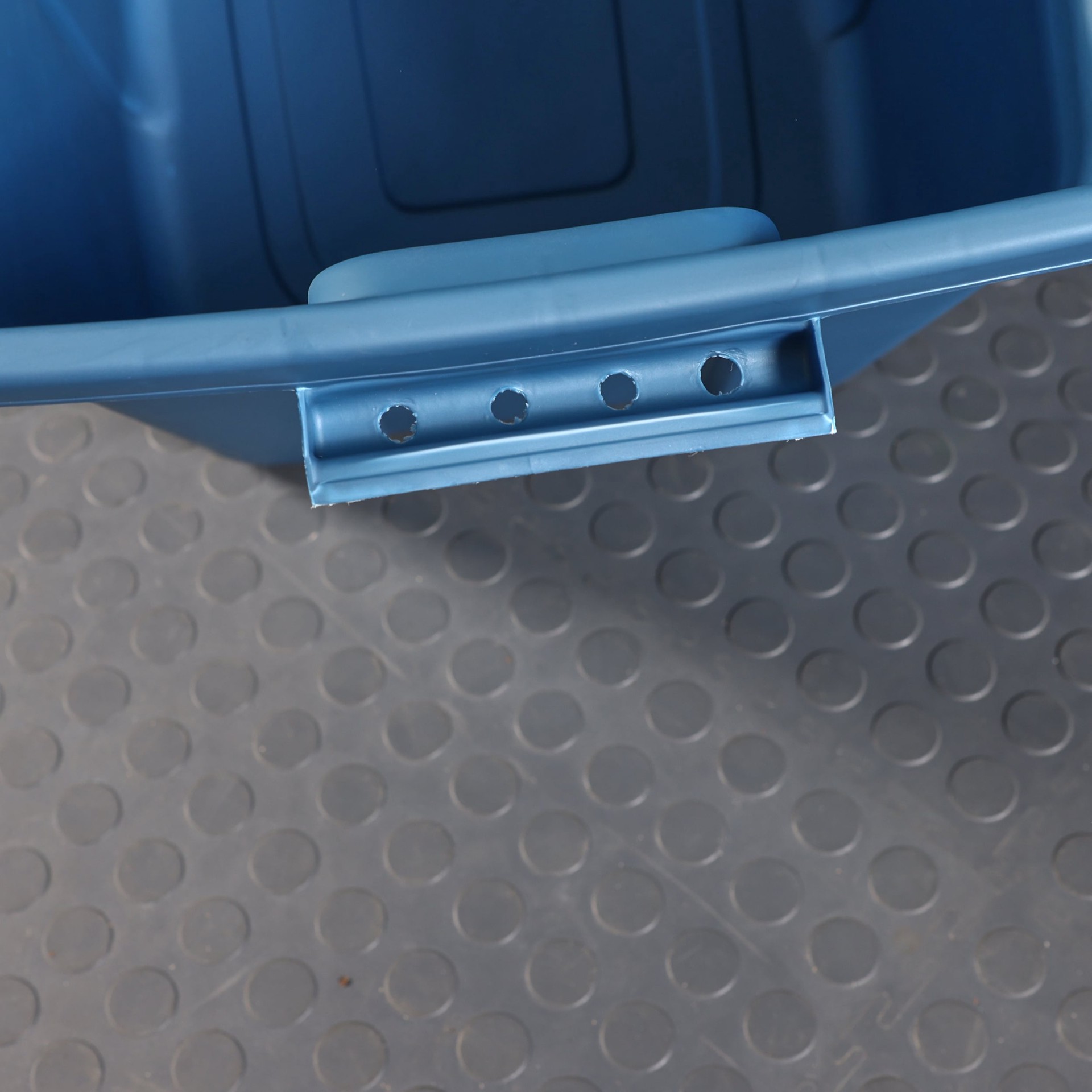 slide 2 of 6, Centrex Rugged Tote Medium 18 -Gallons ( 72 -Quarts ) Metallic blue Heavy Duty Stackable Tote with Standard Snap Lid, 1 ct