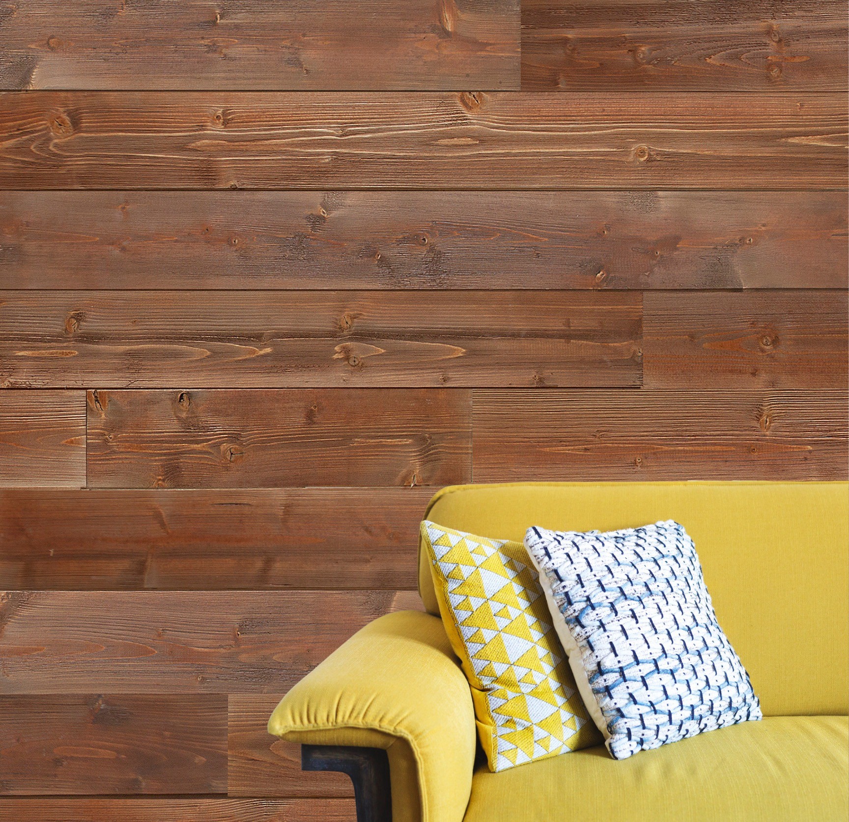 slide 5 of 6, Design Innovations 5-3/8-in x 4-ft Seasoned Wood Stained Pine Shiplap Wall Plank ( 10.5 -Pack , Covers 10.5-sq ft ), 1 ct