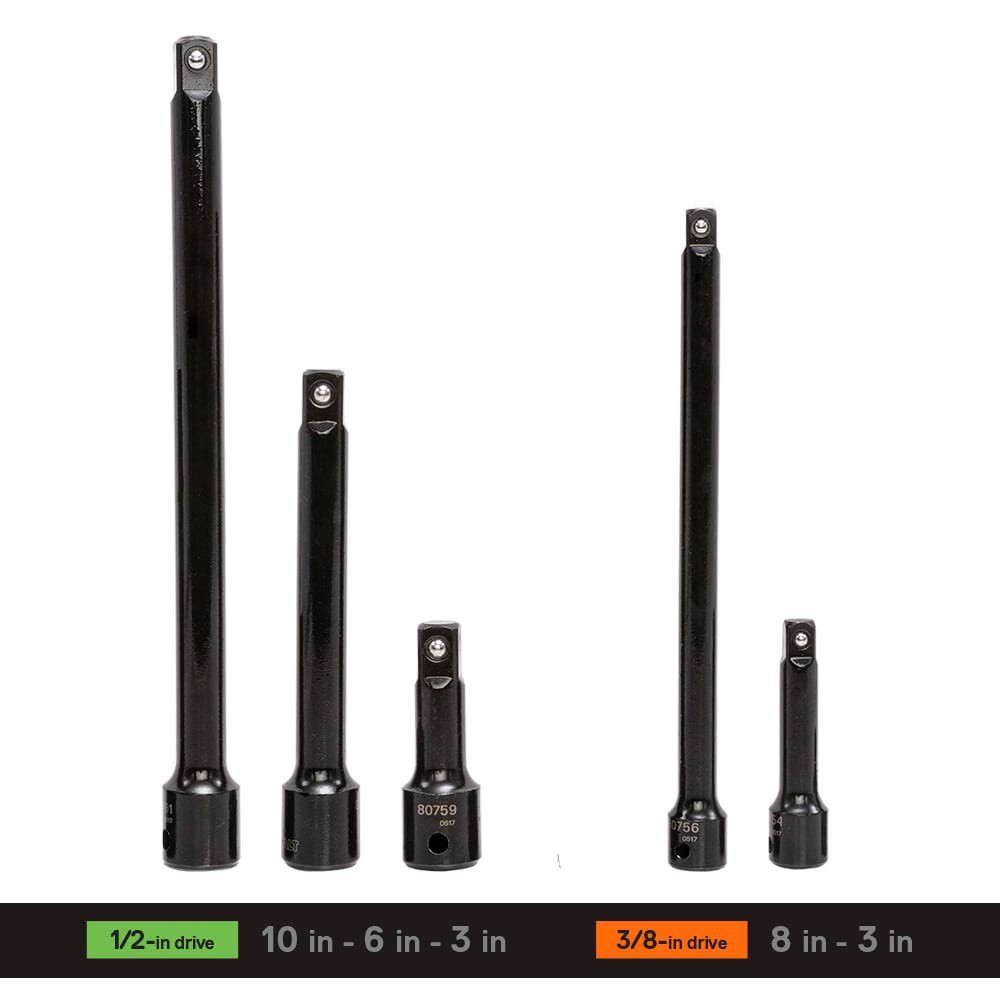 slide 6 of 6, Kobalt 8 -Piece Includes 3/8-in and 1/2-in drive impact accessories Impact Drive Accessory Set, 1 ct