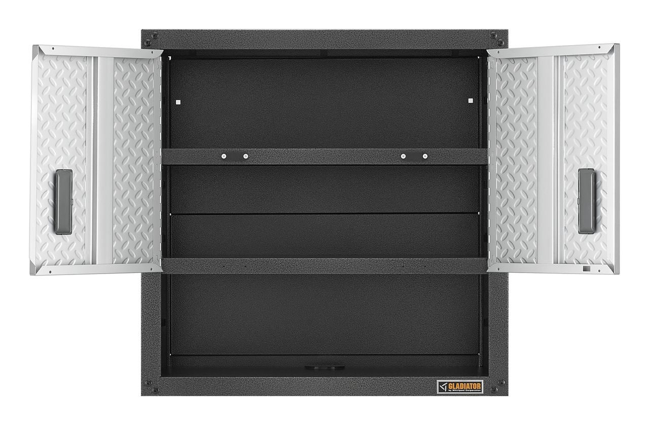 slide 5 of 6, Gladiator Ready-to-Assemble 3/4 Door Wall GearBox 28-in W x 28-in H x 12-in D Wall-mounted Steel Garage Cabinet in Gray, 1 ct