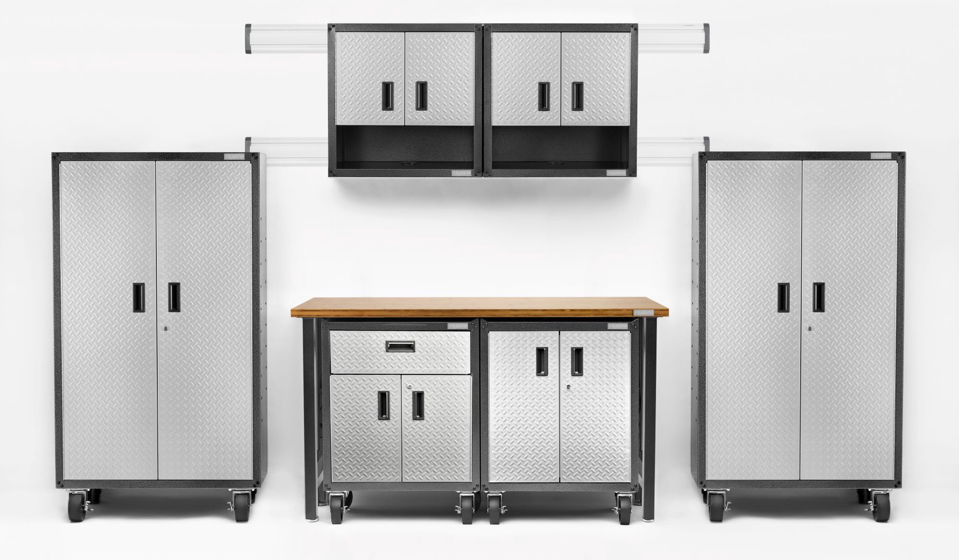 slide 6 of 6, Gladiator Ready-to-Assemble 3/4 Door Wall GearBox 28-in W x 28-in H x 12-in D Wall-mounted Steel Garage Cabinet in Gray, 1 ct