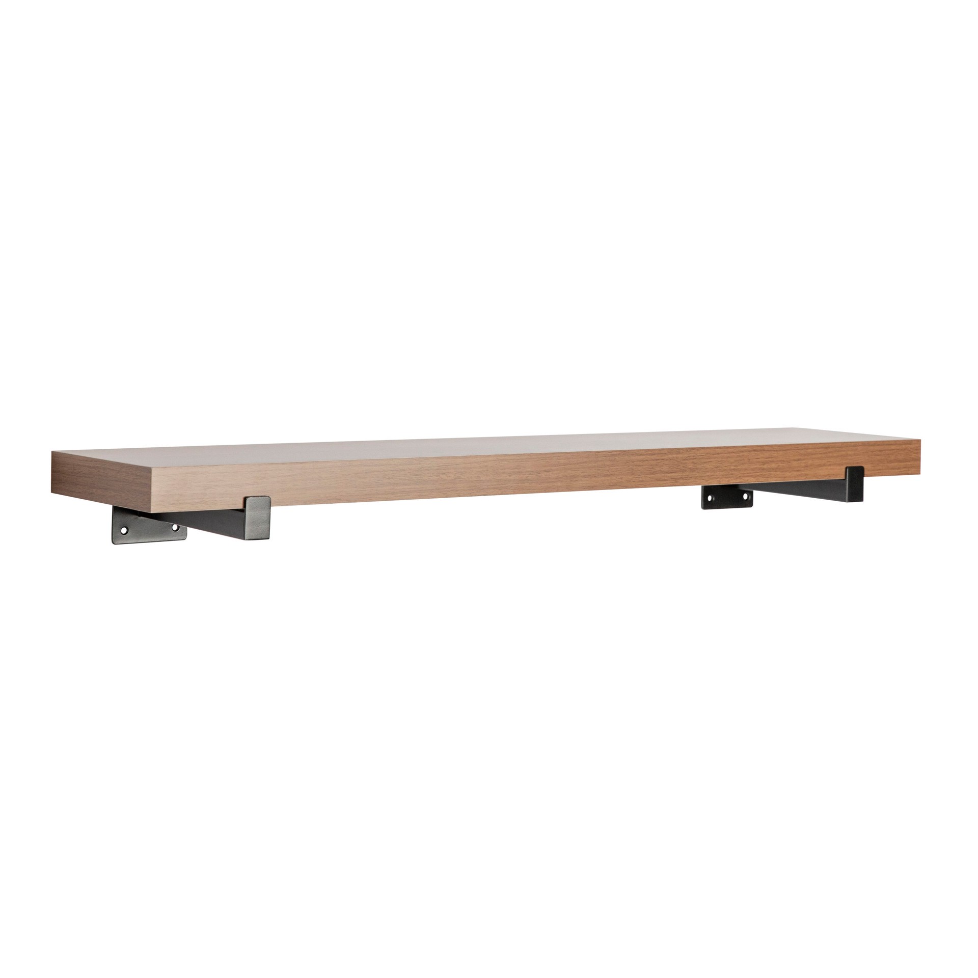 slide 2 of 6, allen + roth 35.4-in L x 7.8-in D x 3.93-in H Dark Oak Rectangular Shelf Kit, 1 ct