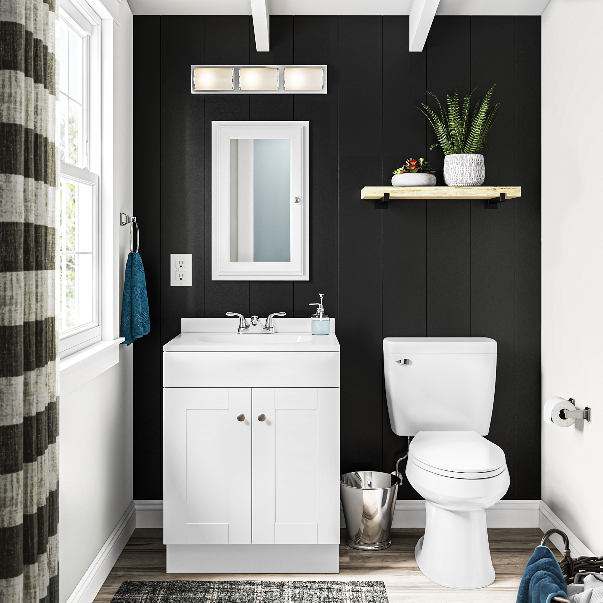 slide 2 of 6, allen + roth 24-in L x 7.8-in D x 1.5-in H Natural Wood Rectangular Bracket Shelf, 1 ct