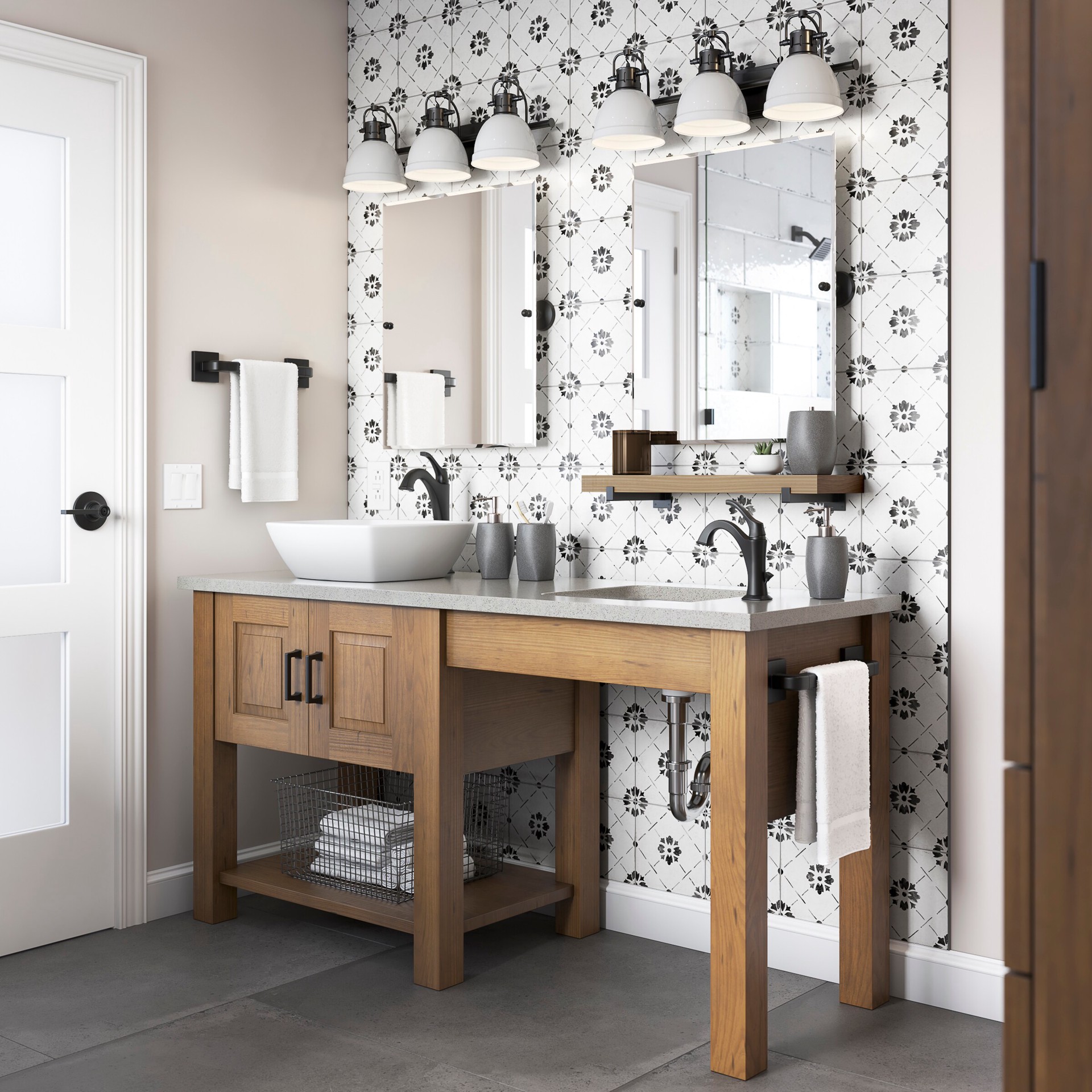 slide 6 of 6, allen + roth 24-in L x 7.8-in D x 1.5-in H Natural Wood Rectangular Bracket Shelf, 1 ct