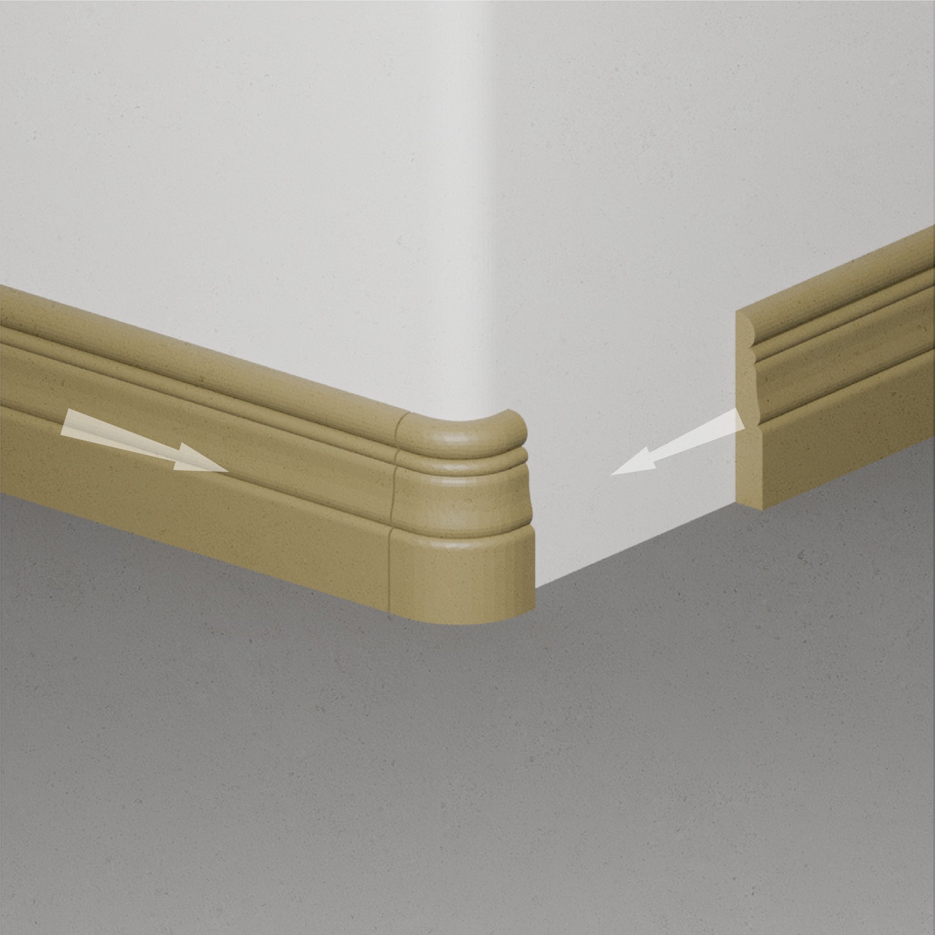 slide 6 of 6, RELIABILT 3-1/4-in x 9/16-in Interior Unfinished 3200 Radius corner Baseboard Moulding Block, 1 ct