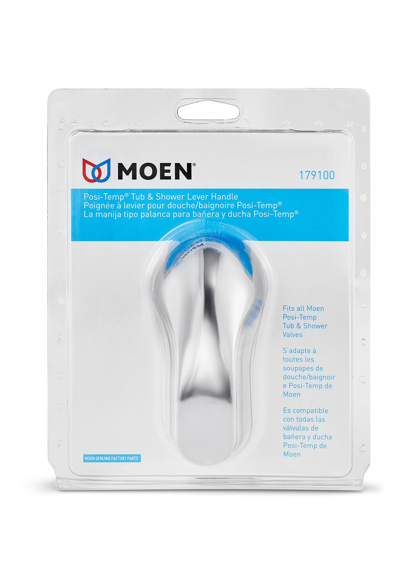 slide 2 of 3, Moen Chrome 1 -Handle Lever Shower Faucet Handle, 1 ct