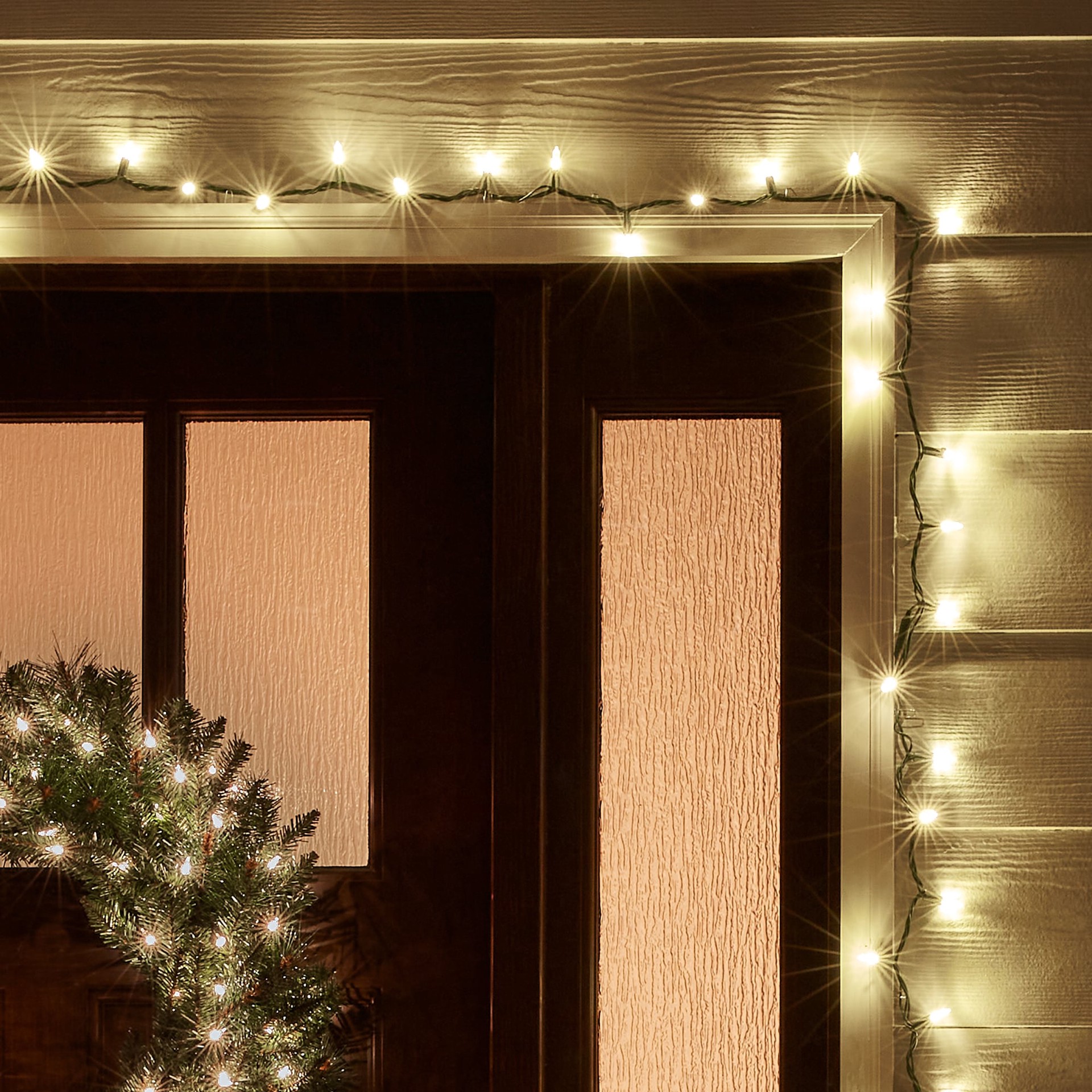 slide 2 of 6, GE StayBright 50 -Count 12.2-ft White LED Plug-In Christmas String Lights, 