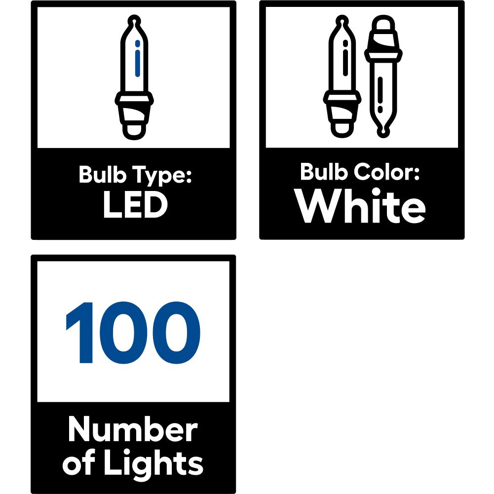 slide 5 of 6, GE 100-count Random Sparkle Warm White LED Net Christmas Lights, 1 ct