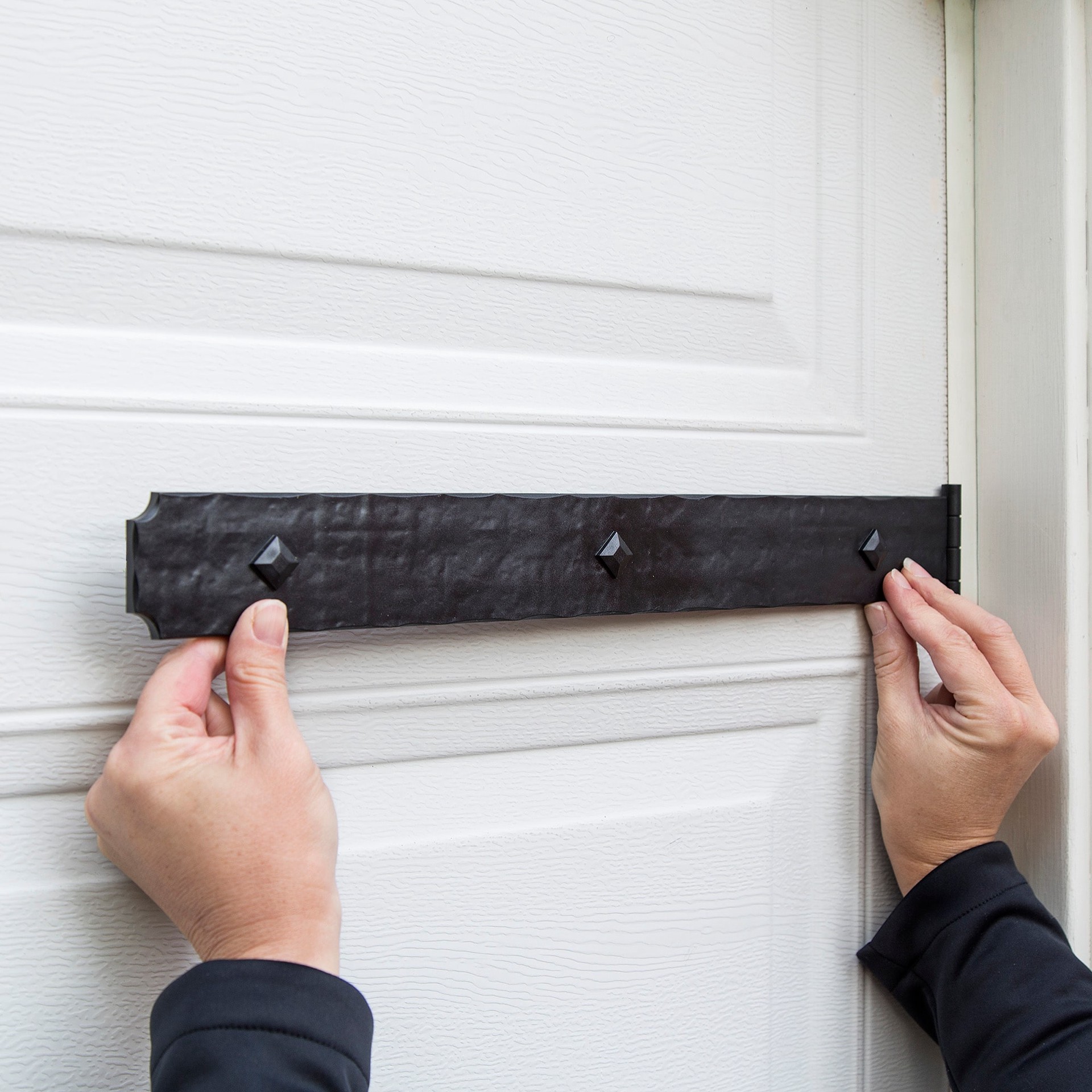 slide 2 of 5, Cre8tive Hardware Rustic Rings Black Plastic Decorative magnetic hinge and handle set 6 -Pack, 1 ct