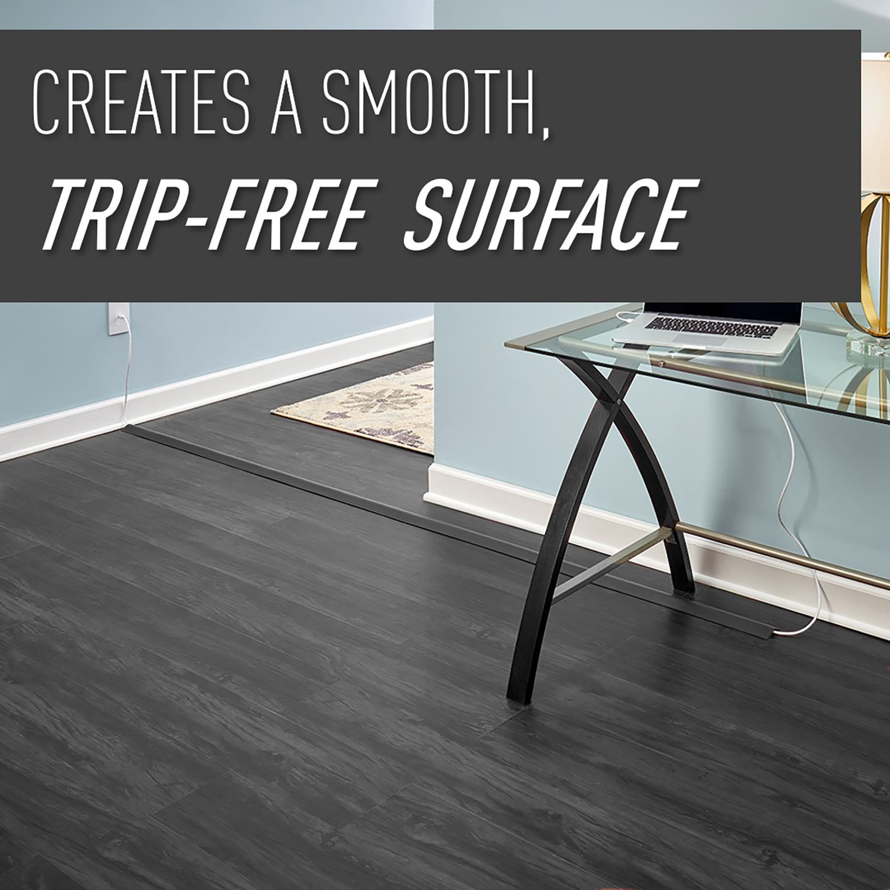 slide 2 of 6, Legrand Corduct 15-ft x 2.5-in PVC Black Overfloor cord protector, 1 ct