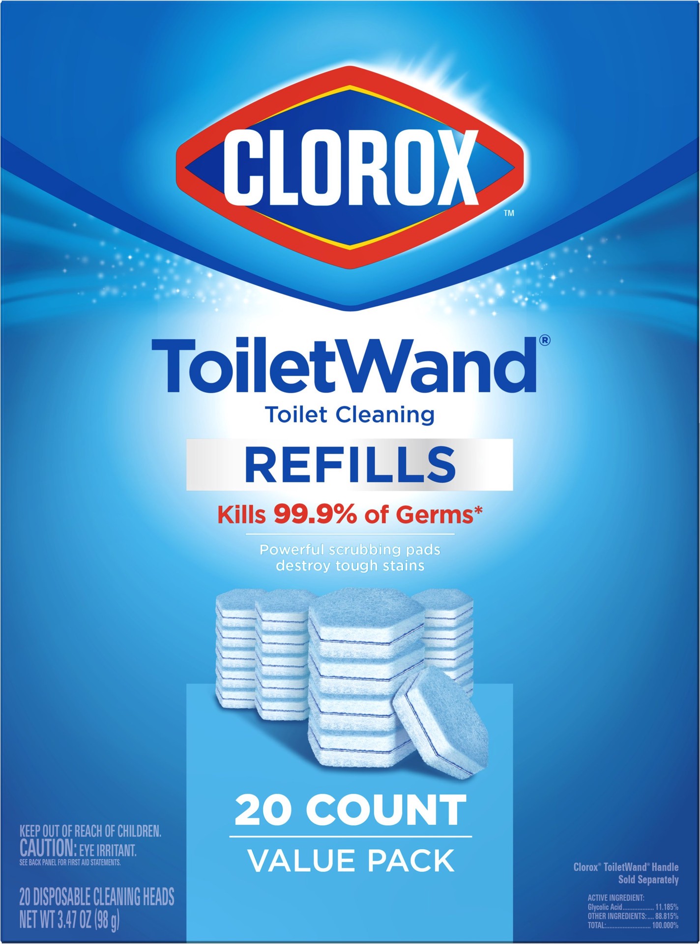 slide 3 of 6, Clorox ToiletWand Disinfecting Refills 20-Count Toilet Bowl Cleaner Refill, 1 ct