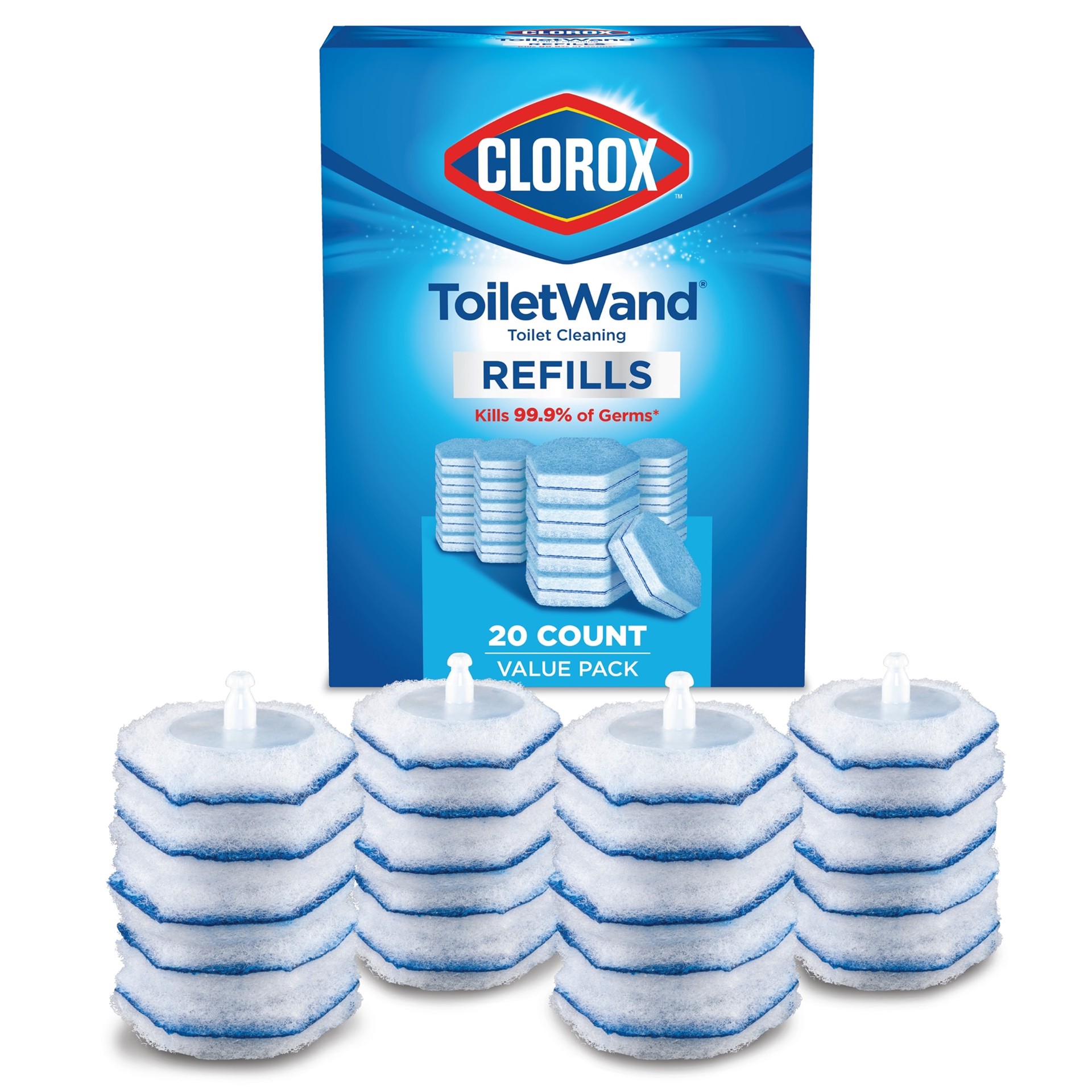 slide 1 of 6, Clorox ToiletWand Disinfecting Refills 20-Count Toilet Bowl Cleaner Refill, 1 ct