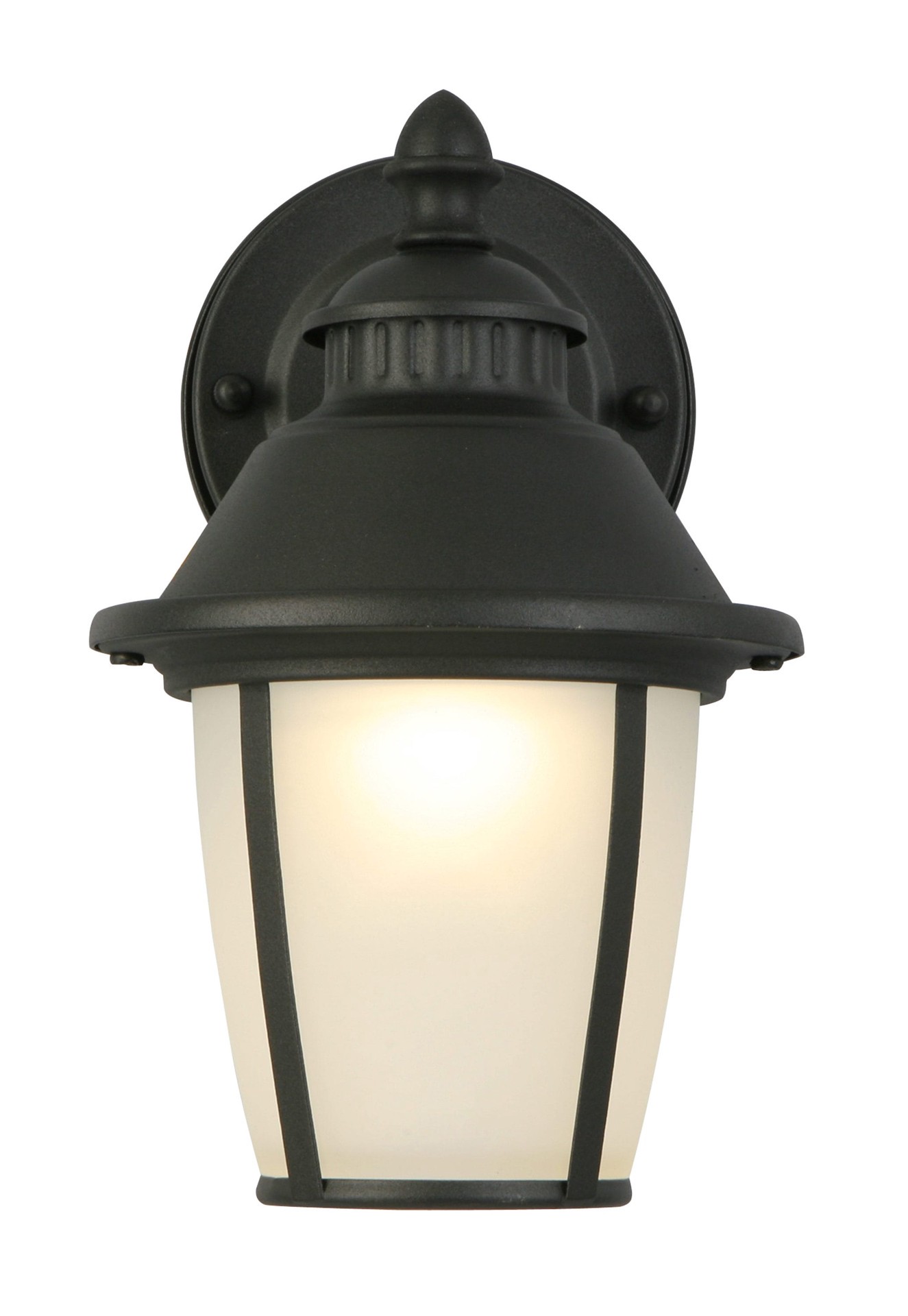 slide 5 of 6, Project Source Camforth 9.12-in H Matte Black Hardwired Integrated LED Outdoor Wall Light, 1 ct