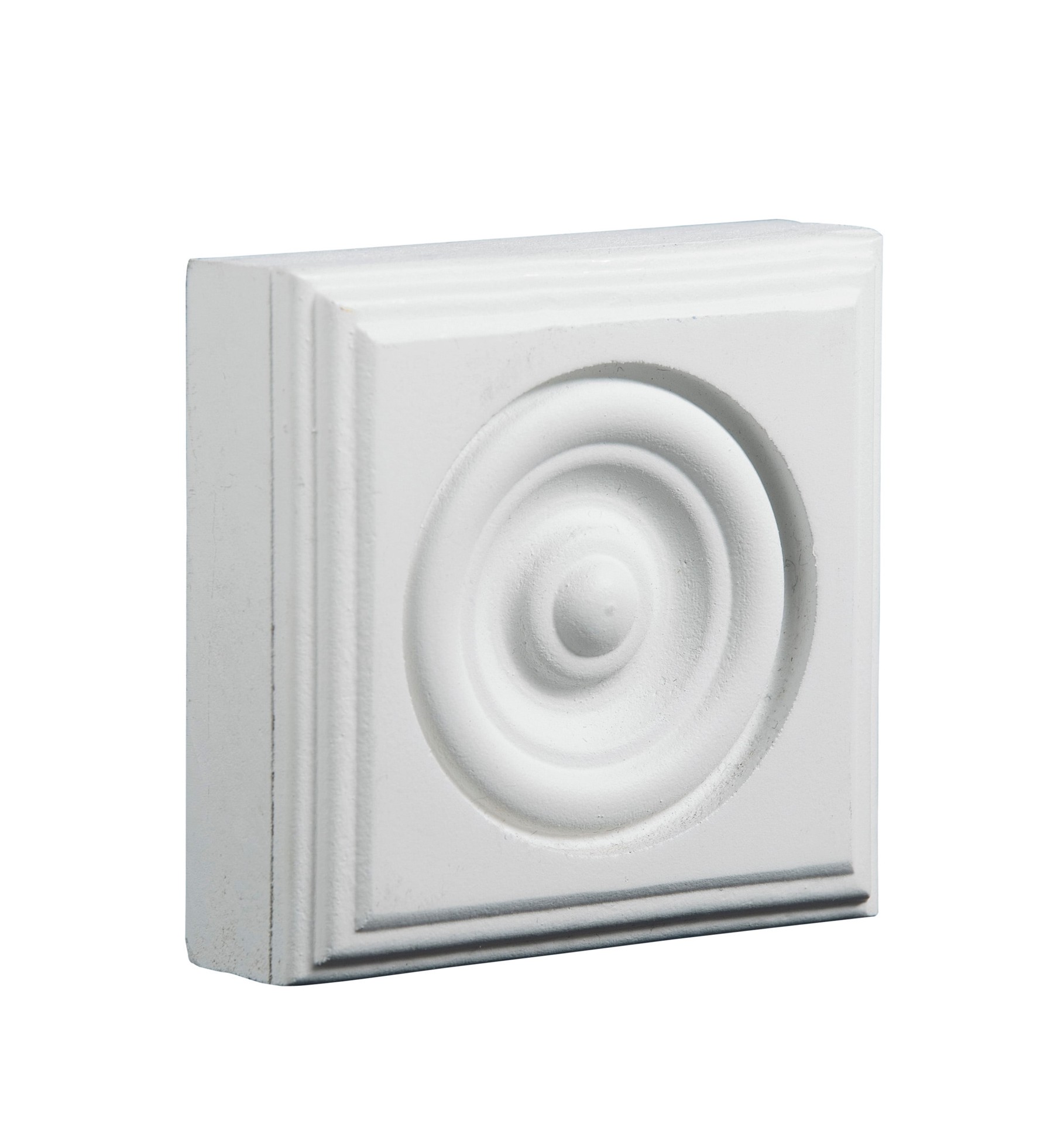 slide 1 of 6, RELIABILT 3.75-in x 3.75-in Primed MDF Square Bullseye Rosette, 1 ct