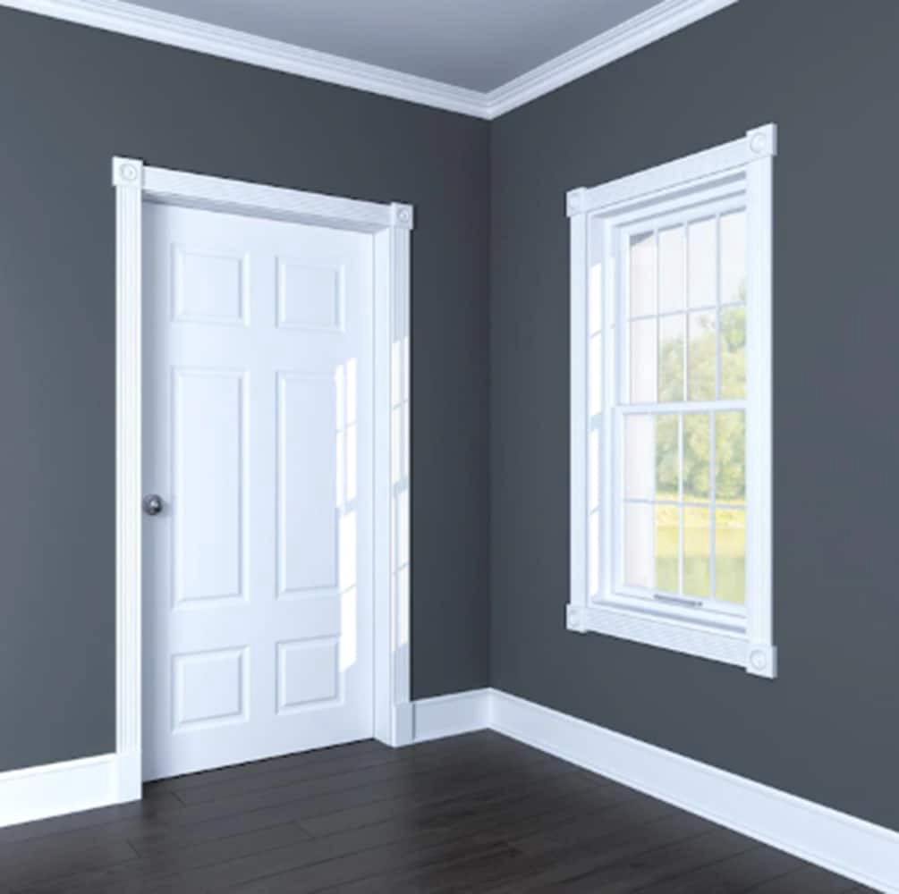 slide 4 of 6, RELIABILT 3.75-in x 3.75-in Primed MDF Square Bullseye Rosette, 1 ct