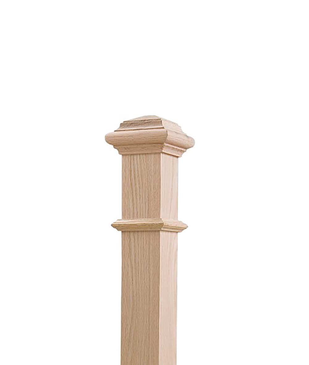 slide 5 of 6, Crown Heritage 57.406-in x 8.0313-in Unfinished Red oak Universal Stair Newel Post, 1 ct