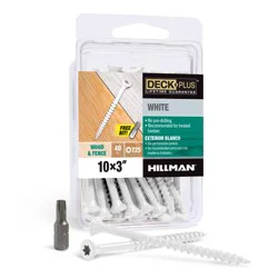Hillman Deckplus 10 x 3 Screws - White