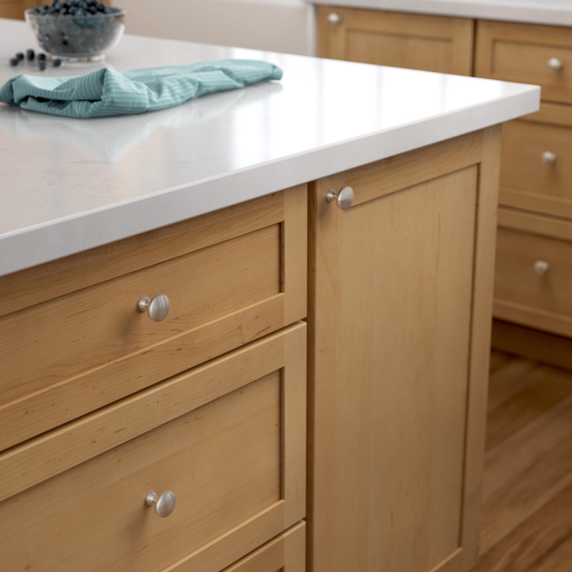 slide 2 of 6, allen + roth Charles 1-3/16-in Satin Nickel Round Transitional Cabinet Knob, 1 ct