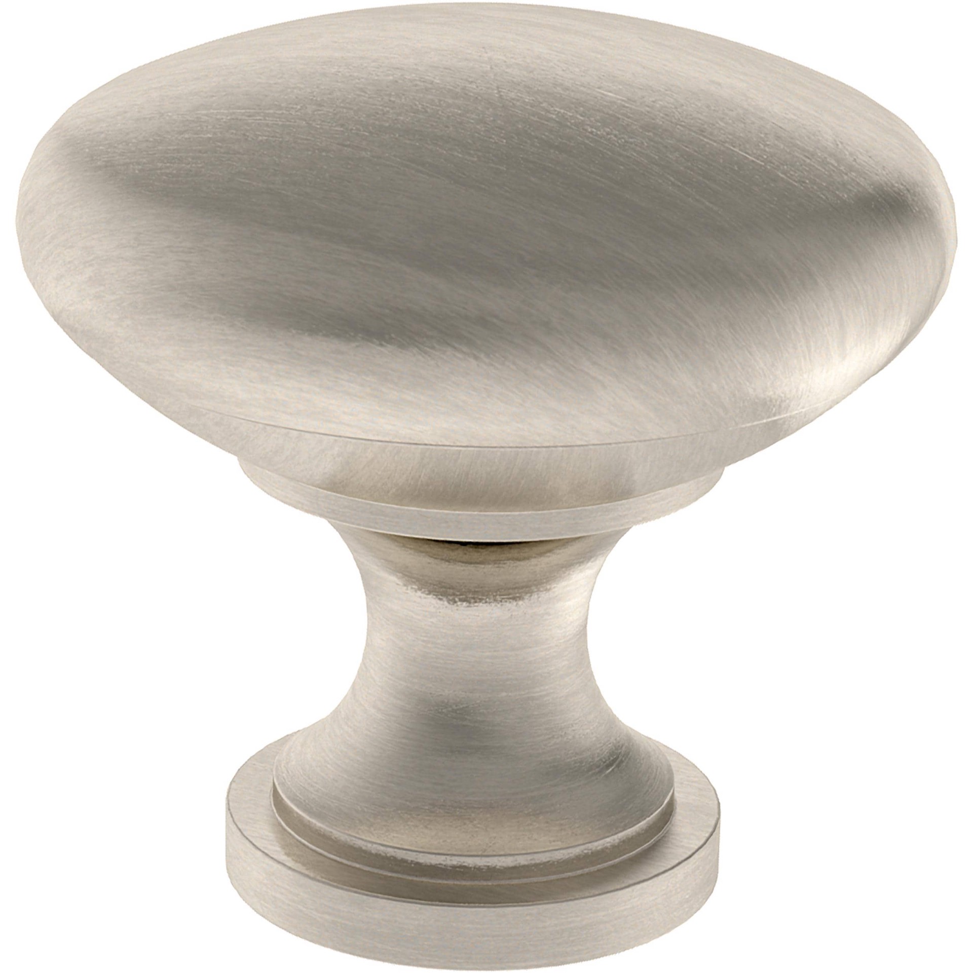 slide 1 of 6, allen + roth Charles 1-3/16-in Satin Nickel Round Transitional Cabinet Knob, 1 ct