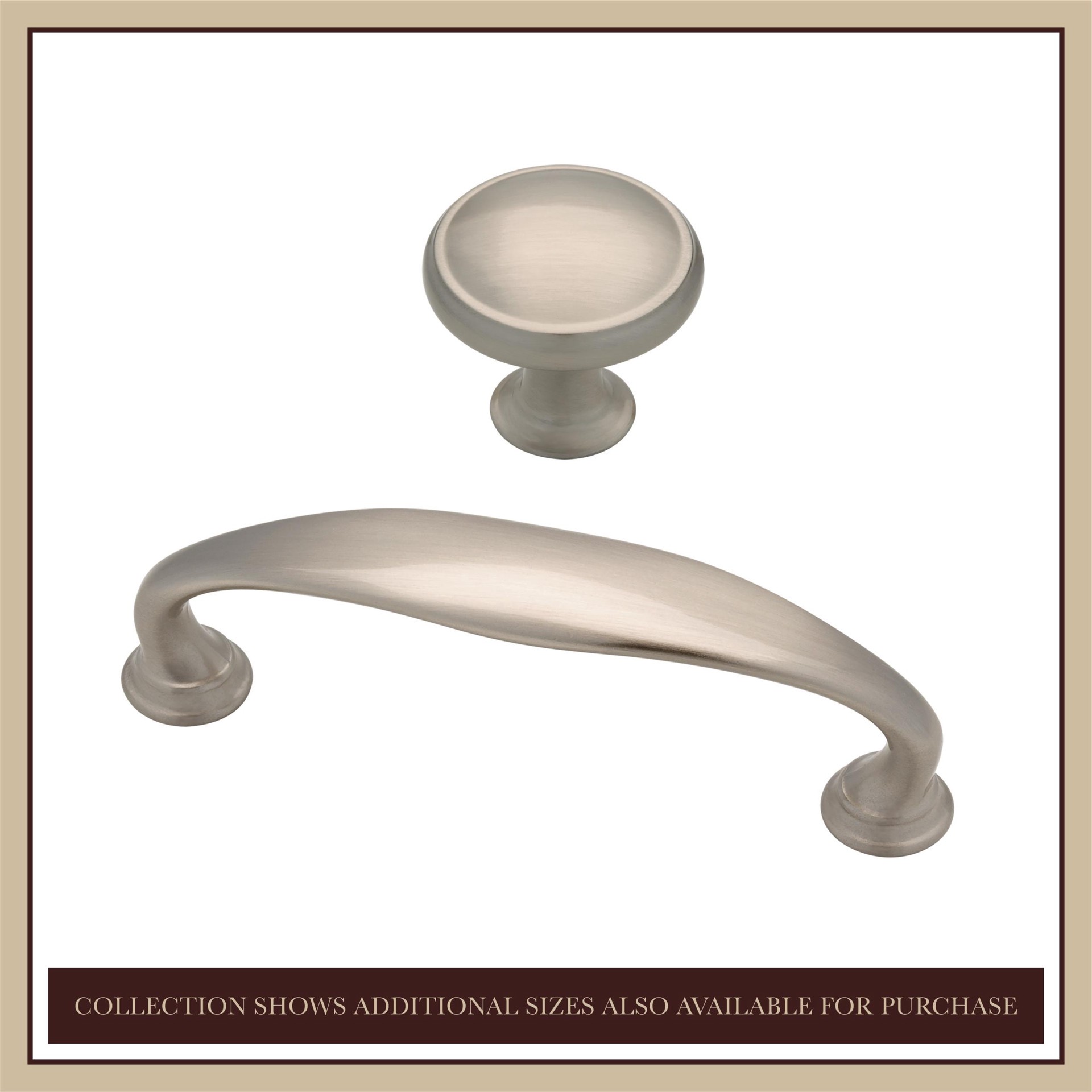 slide 3 of 6, allen + roth Barnabas 1-3/16-in Satin Nickel Round Transitional Cabinet Knob 10 -Pack, 1 ct