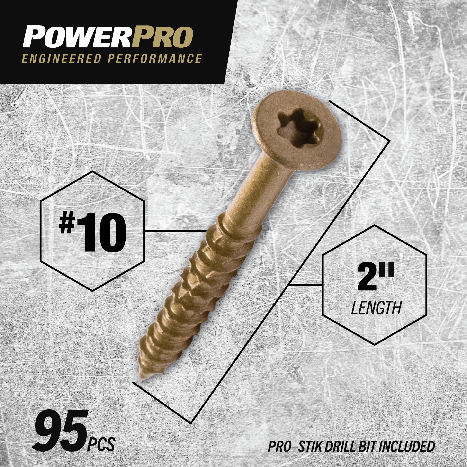 slide 3 of 5, Power Pro One #10 x 2-in Epoxy Exterior Wood screws (, 1 ct