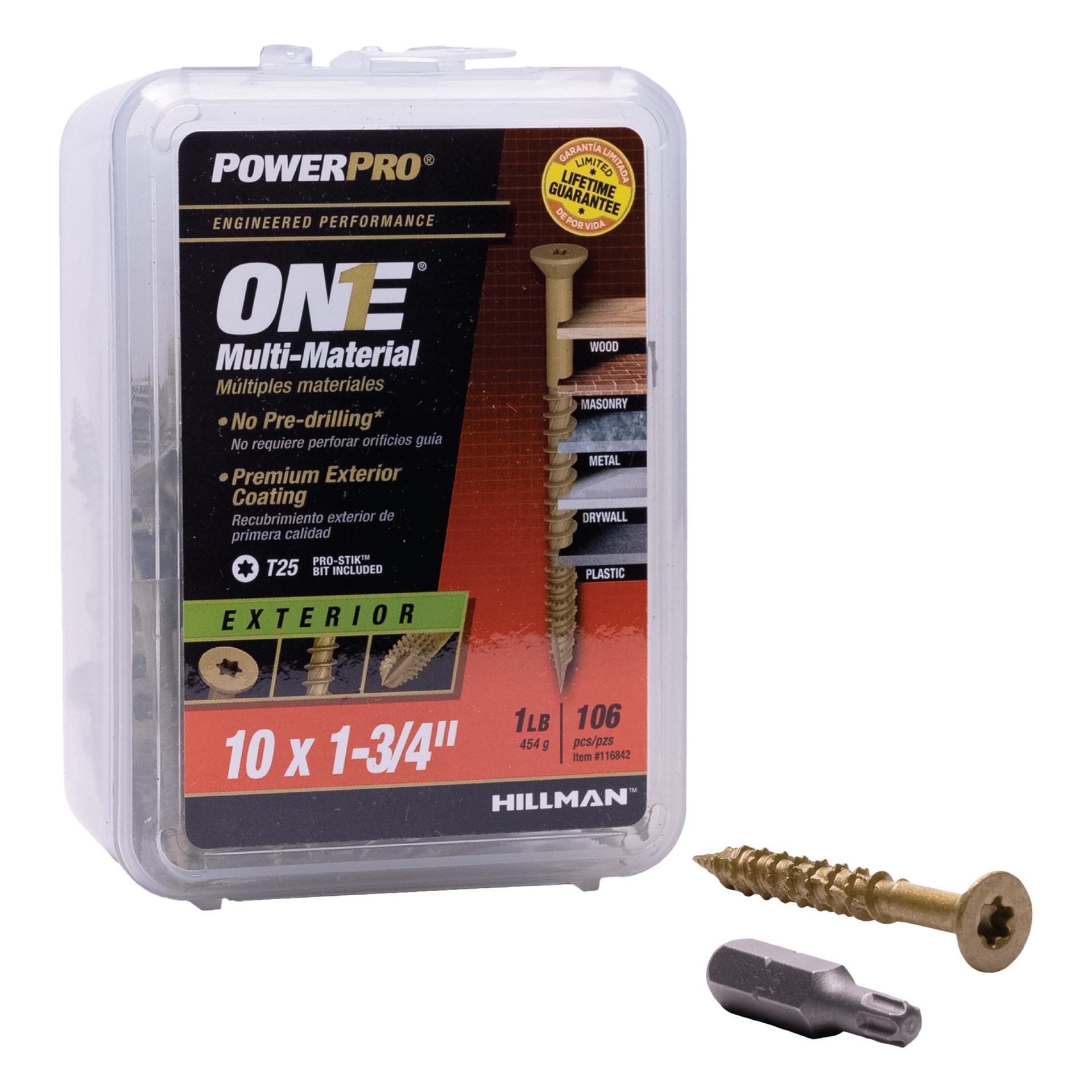 slide 2 of 5, Power Pro One #10 x 1-3/4-in Epoxy Exterior Wood screws ( 106 -Per Box ), 1 ct