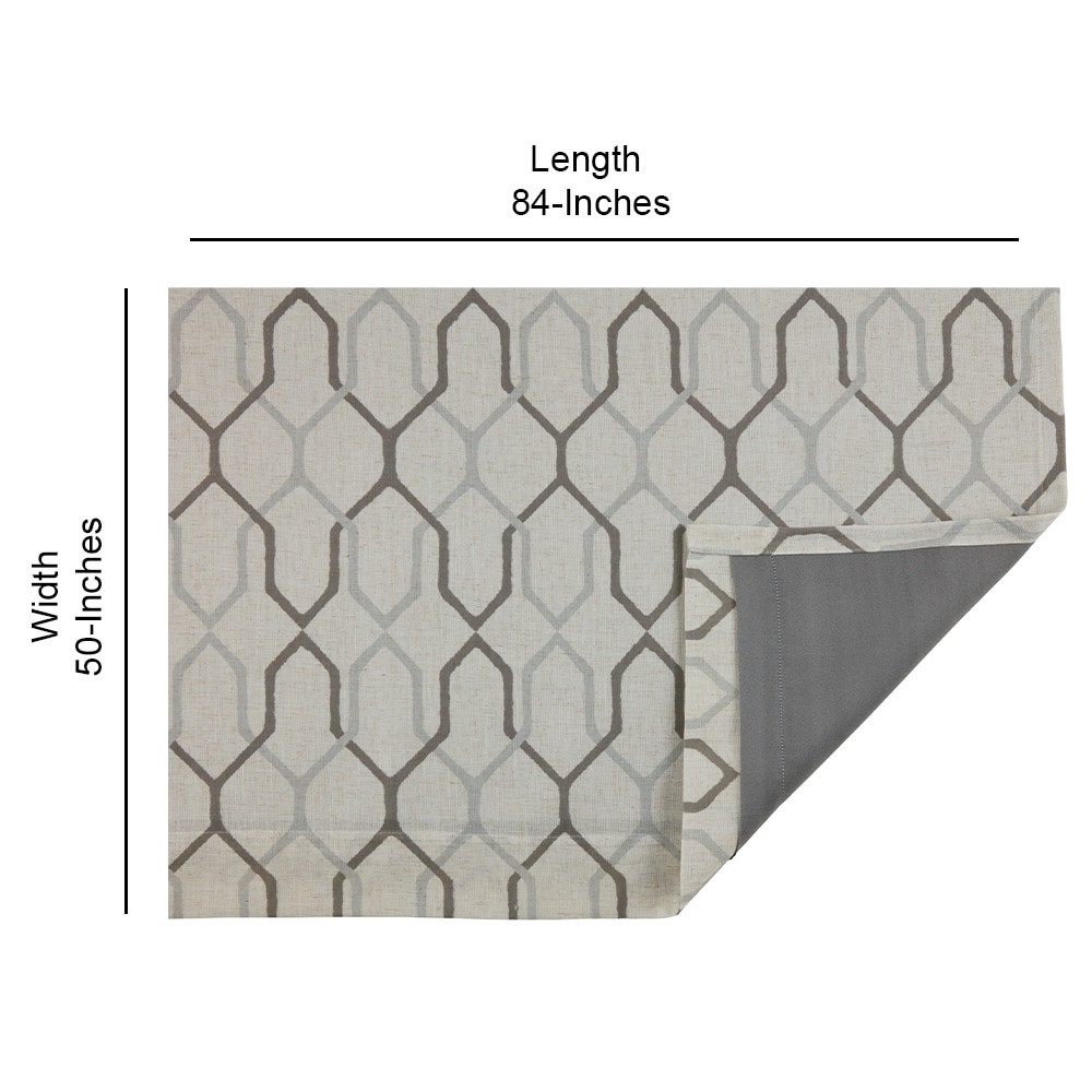slide 6 of 6, allen + roth 84-in Mushroom Geometric Blackout Thermal lined Grommet Single curtain panel, 1 ct