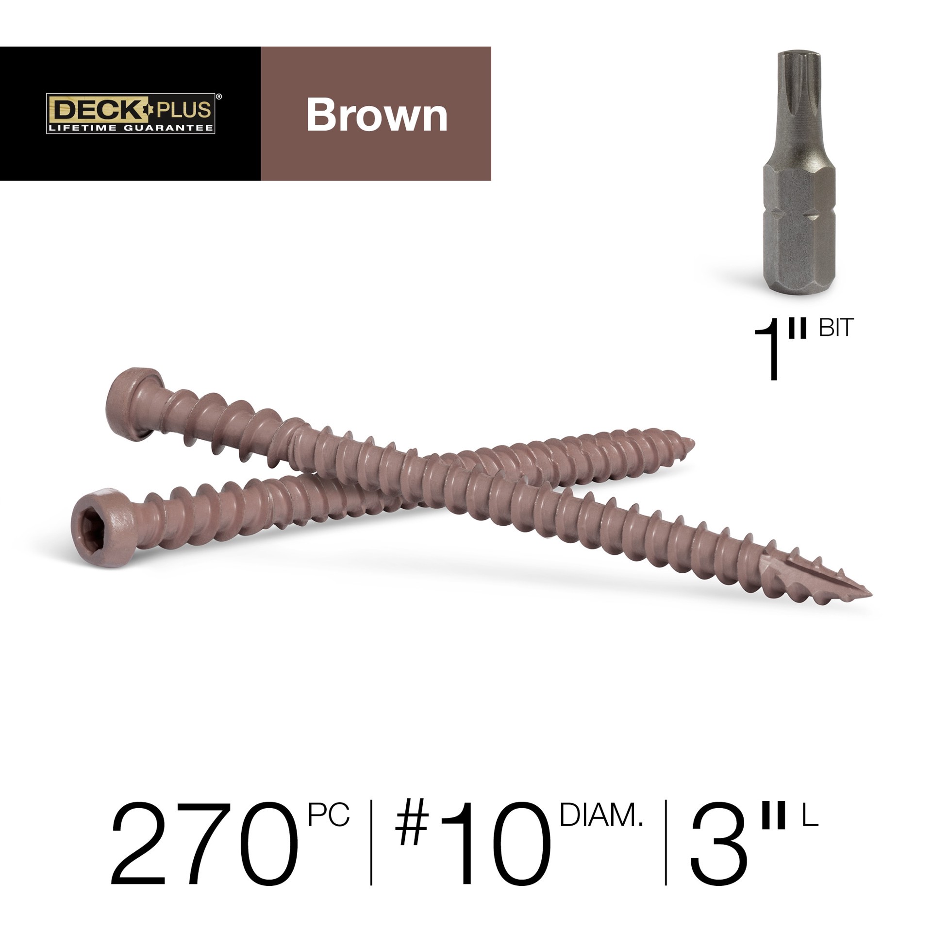 slide 2 of 6, Deck Plus #10 x 3-in Composite Deck Screws ( 270 -Per Box ), 1 ct