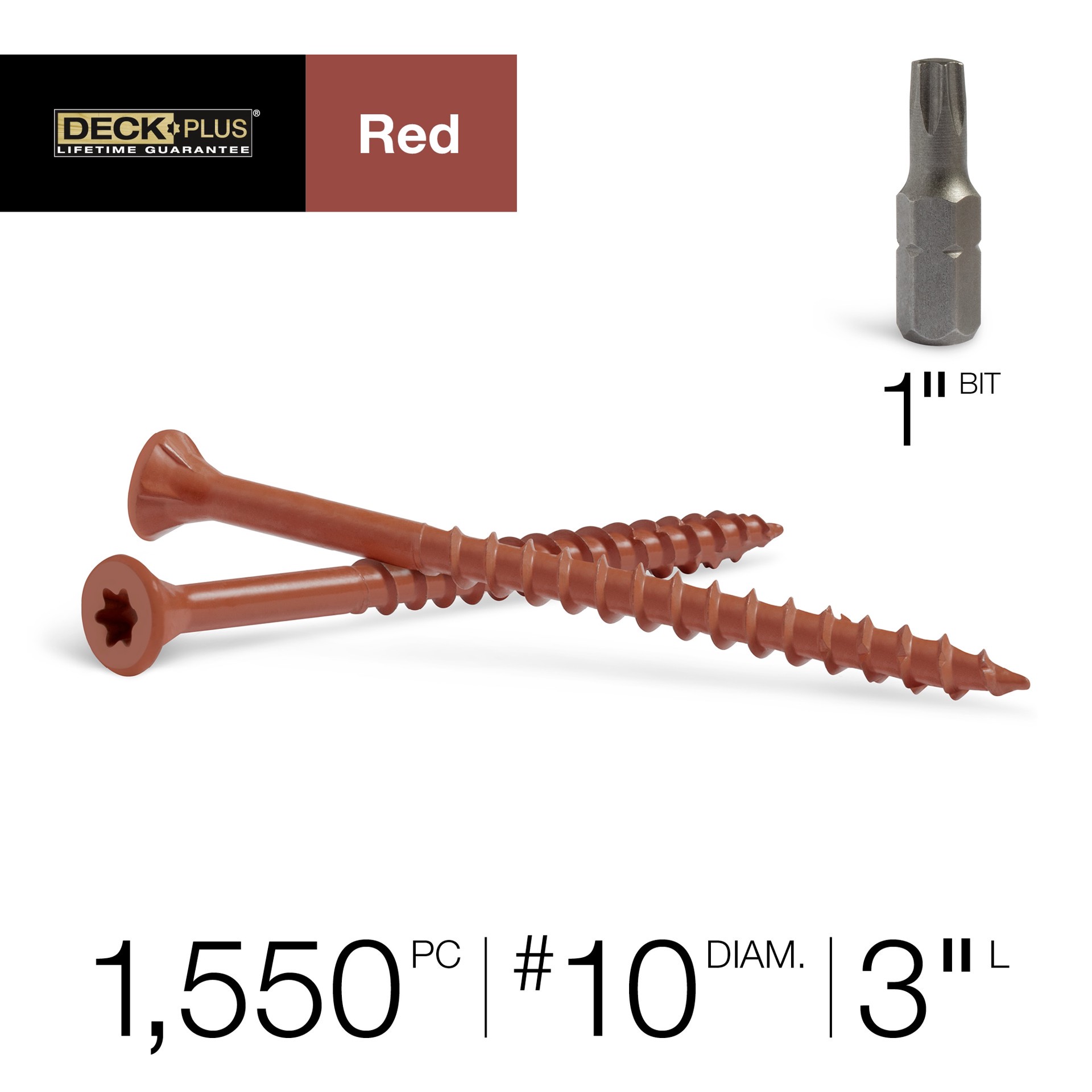 slide 2 of 6, Deck Plus #10 x 3-in Wood to wood Deck Screws ( 1550 -Per Box ), 1 ct
