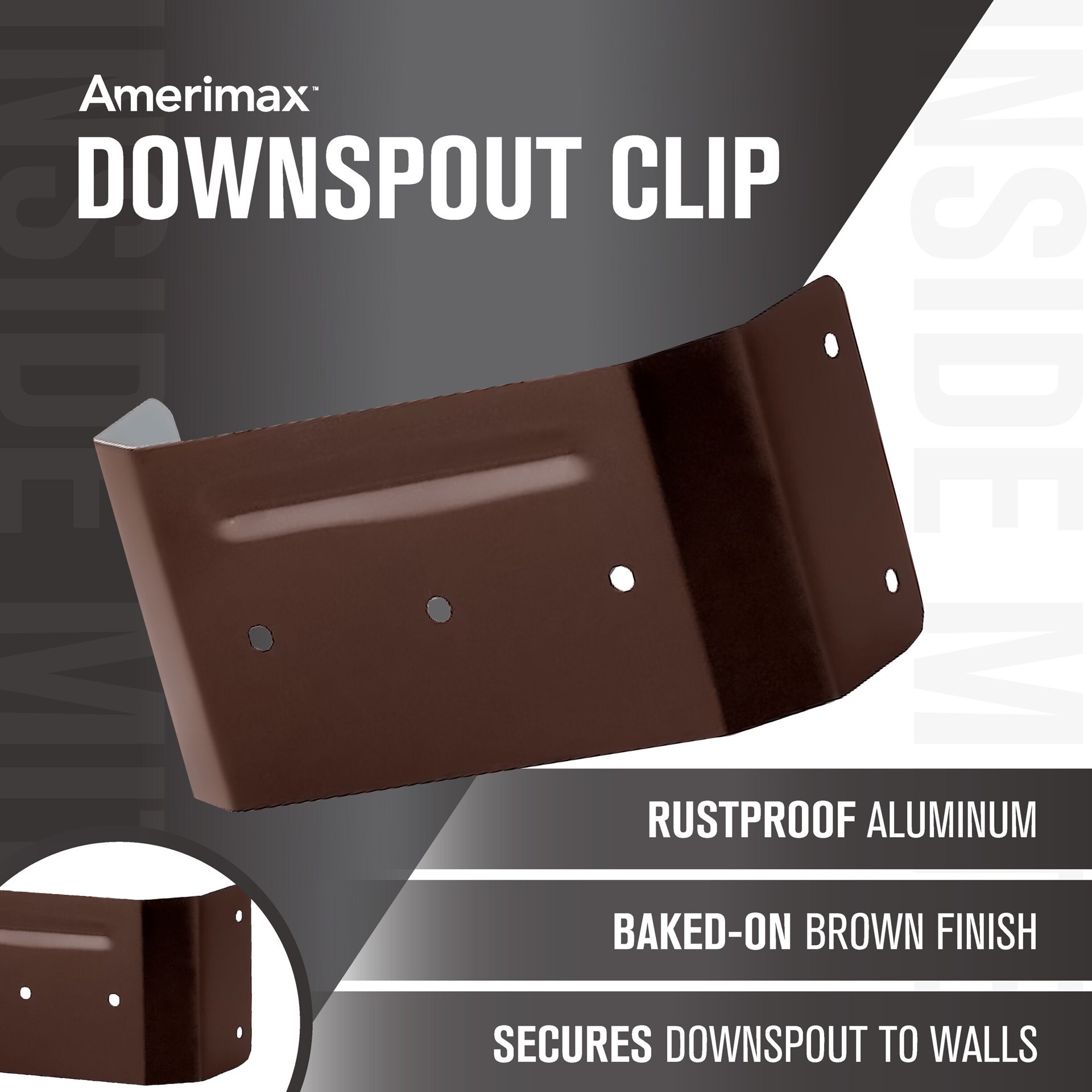 slide 4 of 4, Amerimax Aluminum 1.75-in Brown Downspout clip, 1 ct