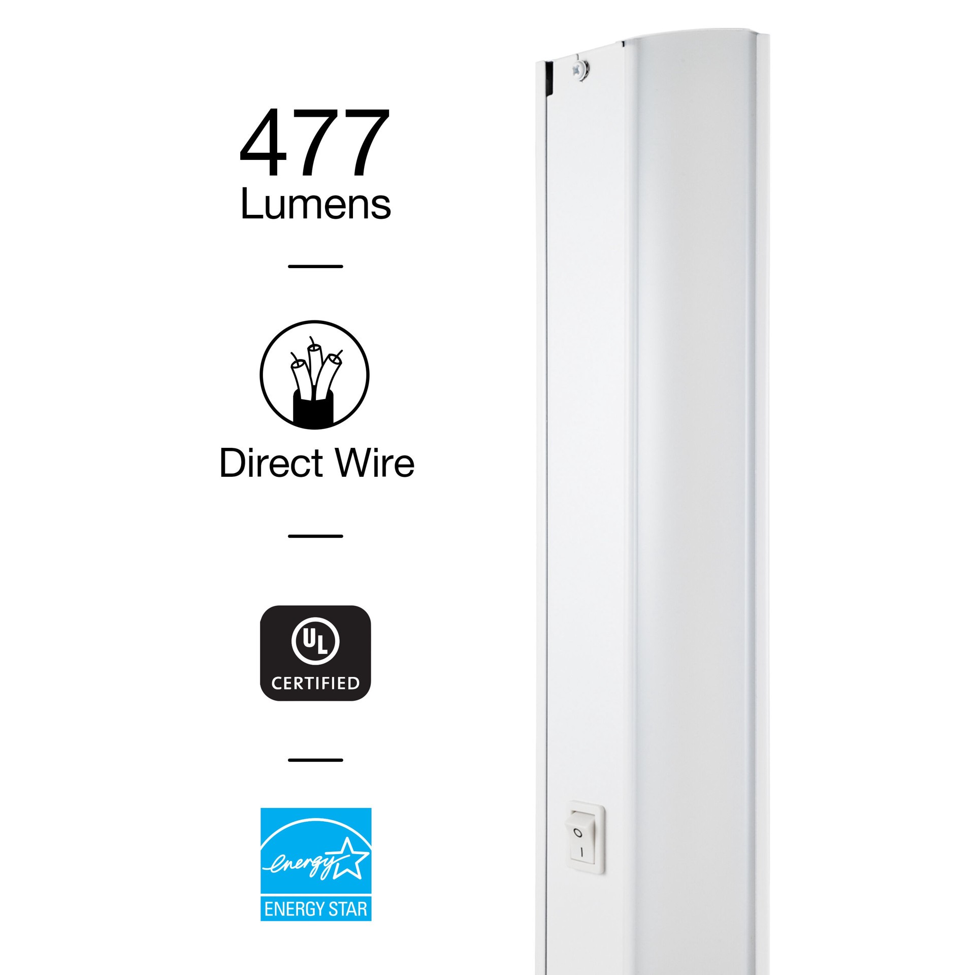 slide 4 of 6, Utilitech 24-in Hardwired LED Under Cabinet Light Bar, 1 ct