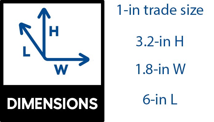 slide 2 of 5, CANTEX Type LB conduit body 1-in Plastic Type LB conduit bodies, 1 ct