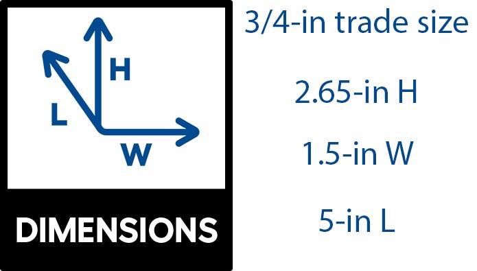 slide 3 of 6, CANTEX Conduit Body 3/4-in Plastic Type LB conduit bodies, 1 ct